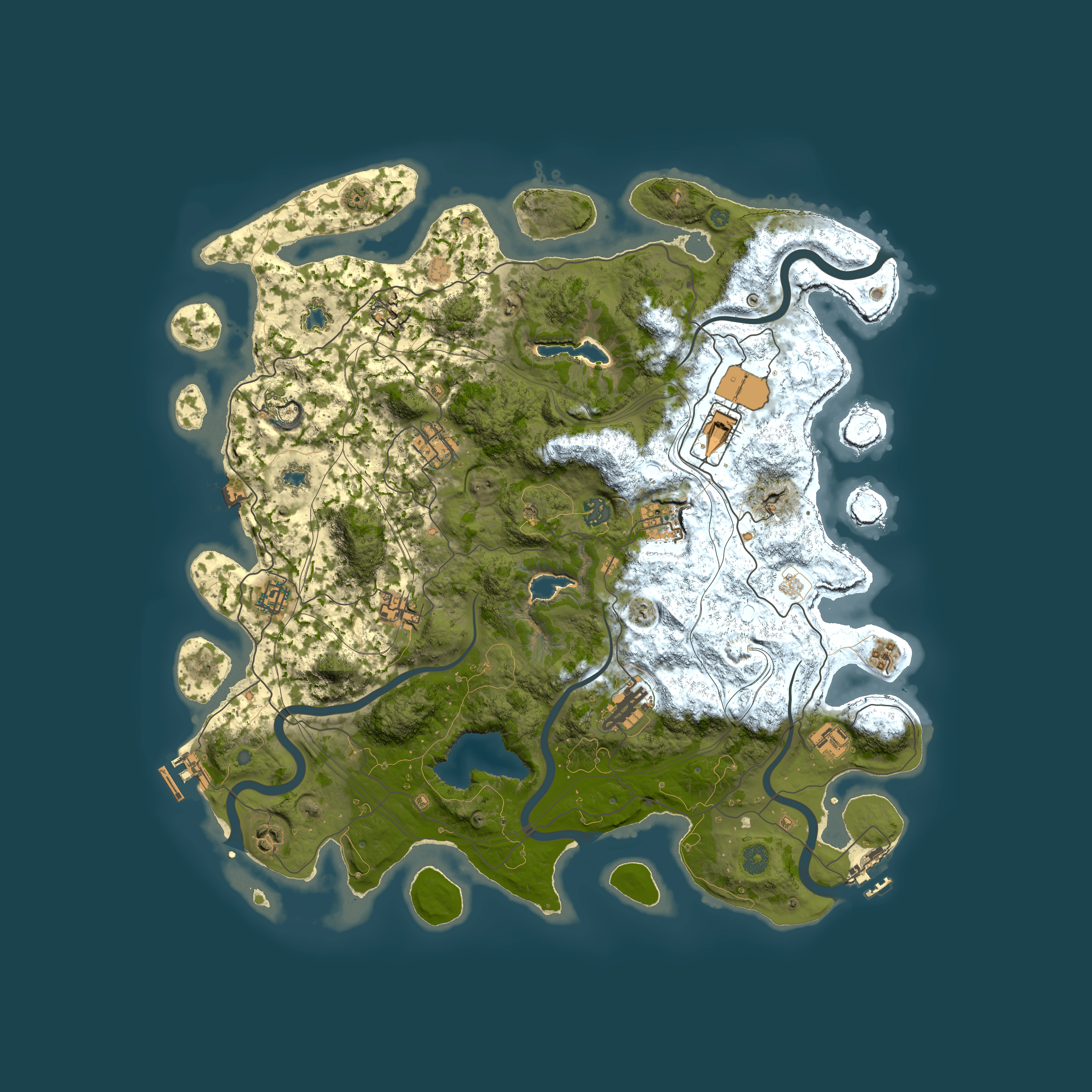 Full top-down render of Rust map seed 77949851, 4500x4500m