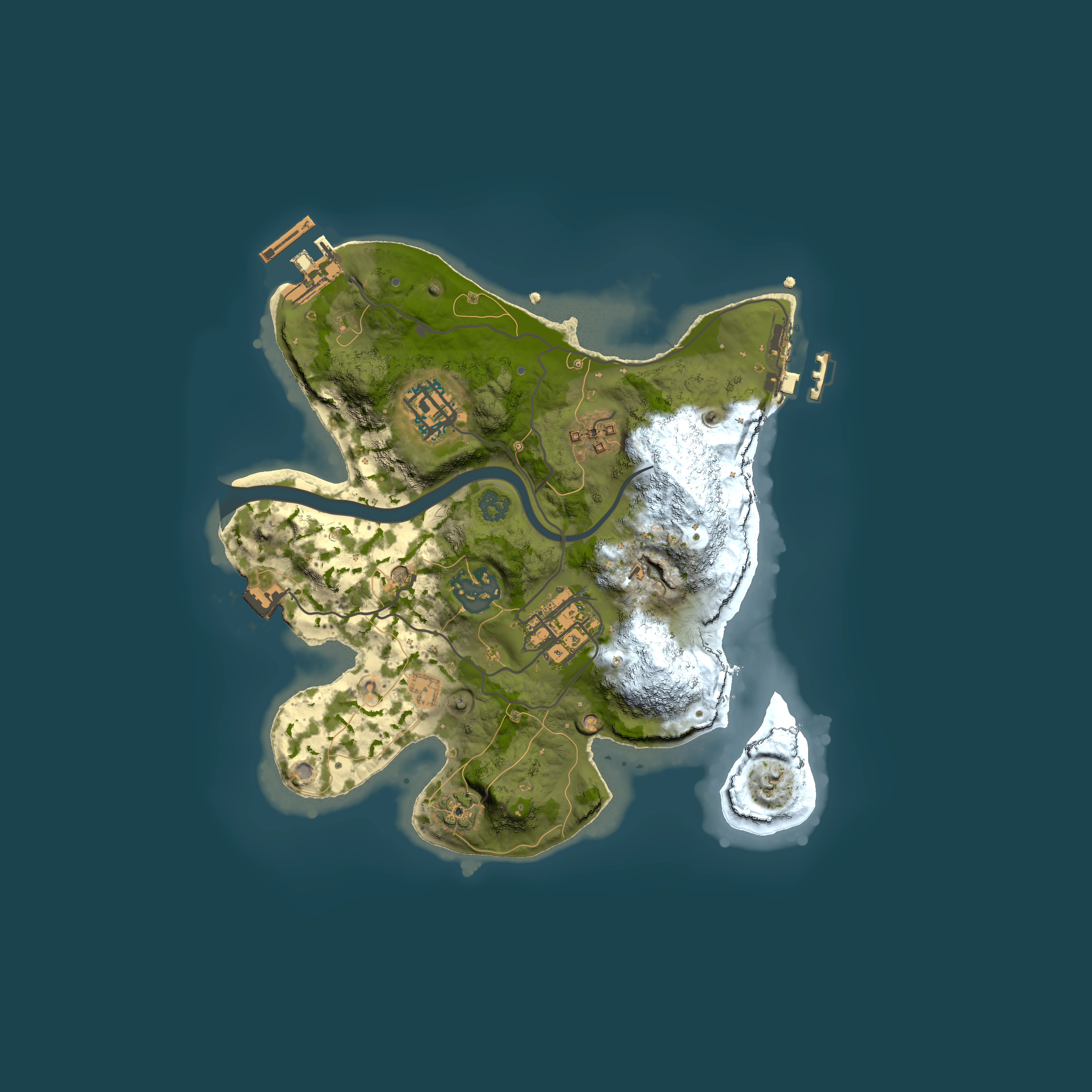 Full top-down render of Rust map seed 1817205459, 2500x2500m