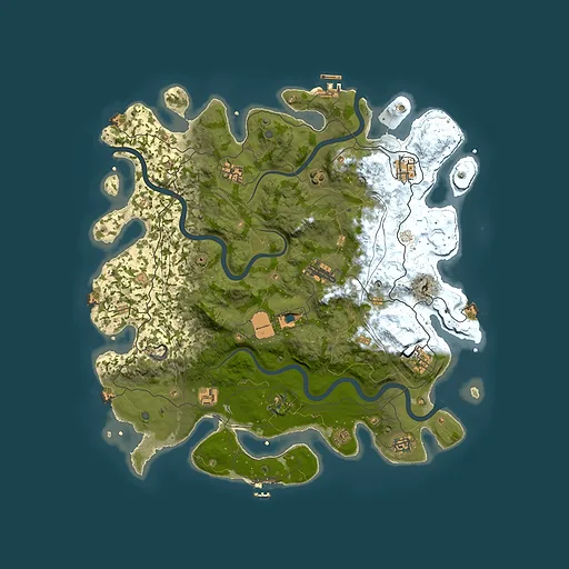 Rust map seed 2070639444, 4299x4299m top-down preview