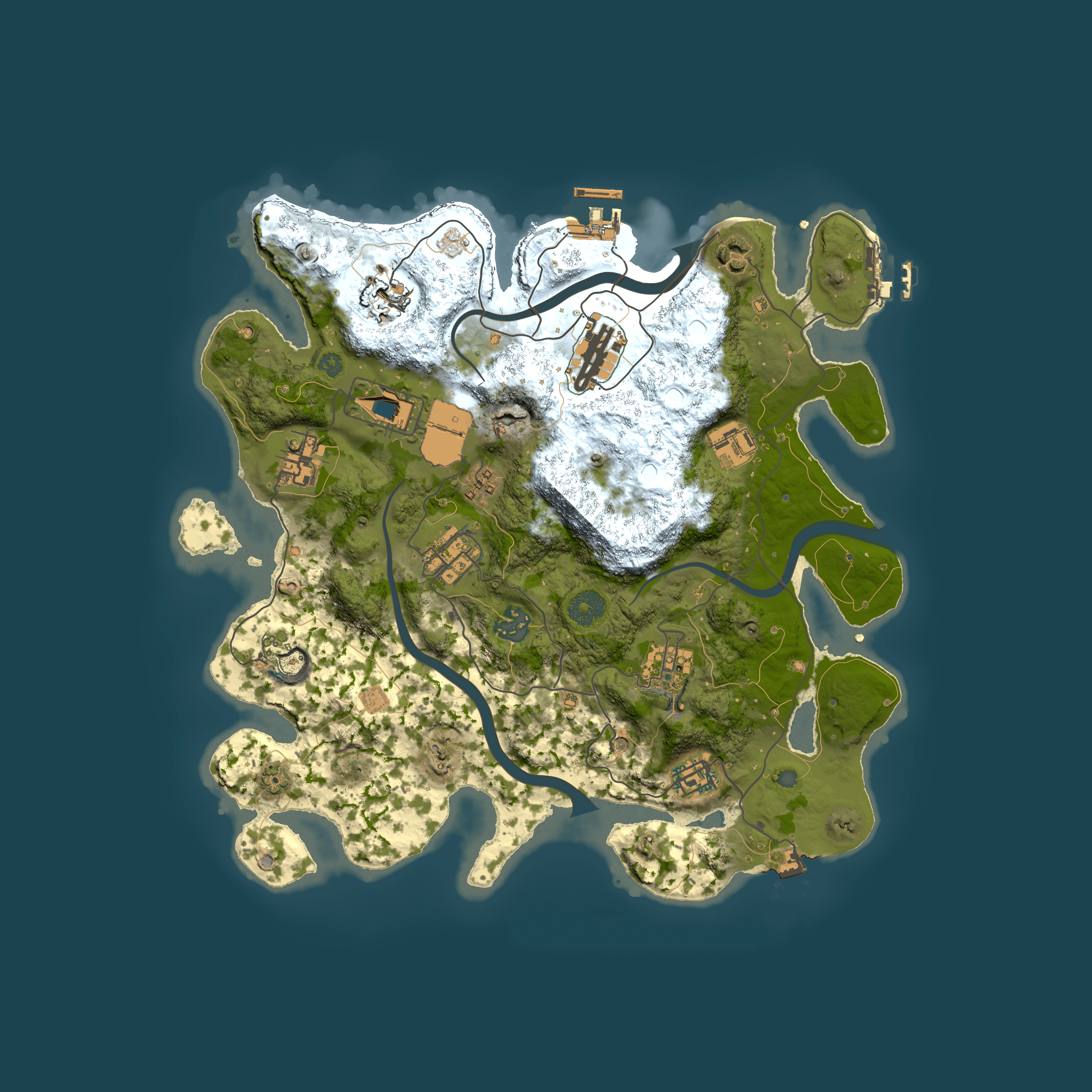 Full top-down render of Rust map seed 964131904, 3500x3500m