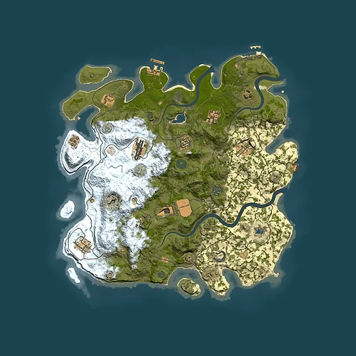 Rust map seed 1052176408, 4000x4000m top-down preview