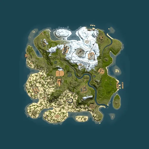 Rust map seed 445235813, 3500x3500m top-down preview