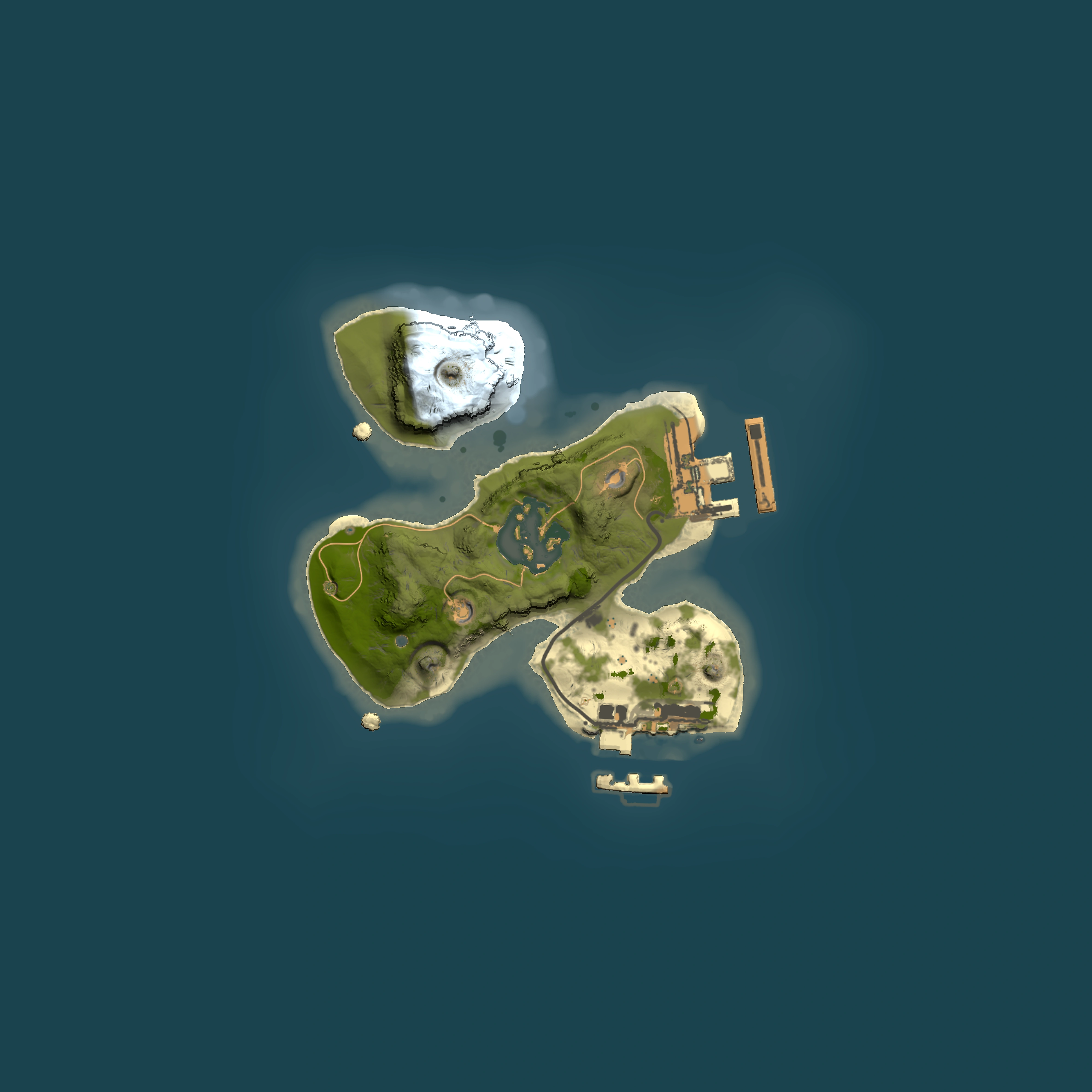 Full top-down render of Rust map seed 1336016220, 1500x1500m