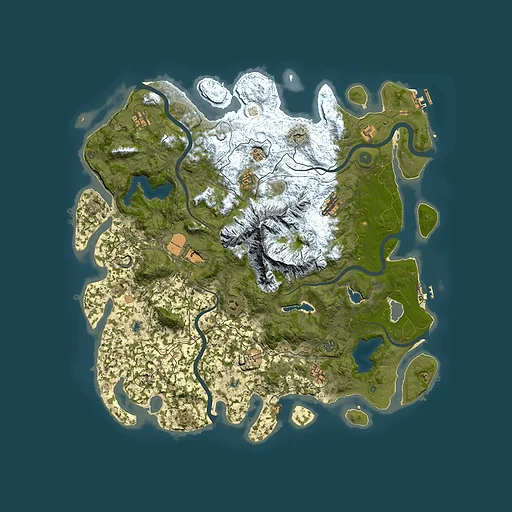 Rust map seed 291199921, 5000x5000m top-down preview