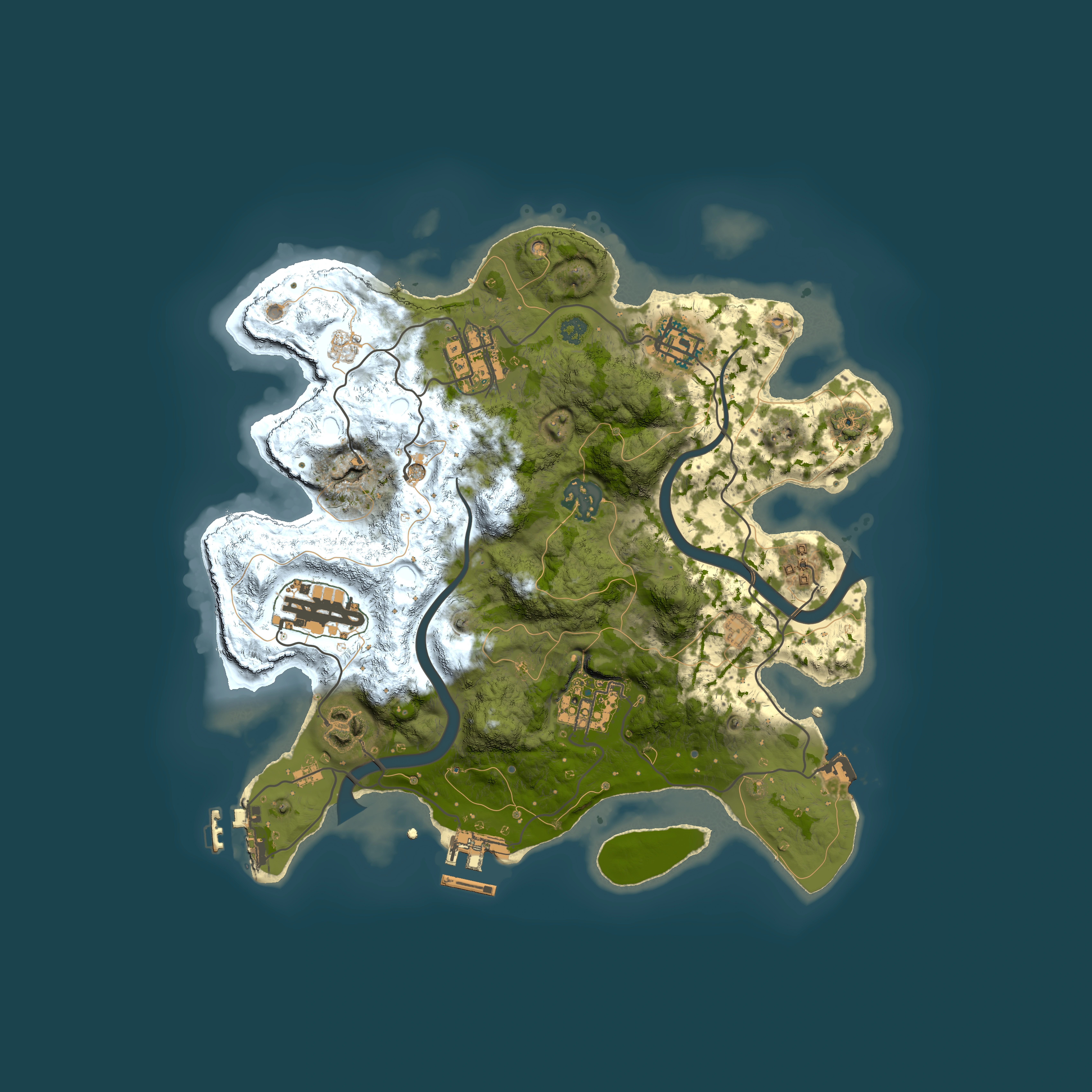 Full top-down render of Rust map seed 549153669, 3000x3000m