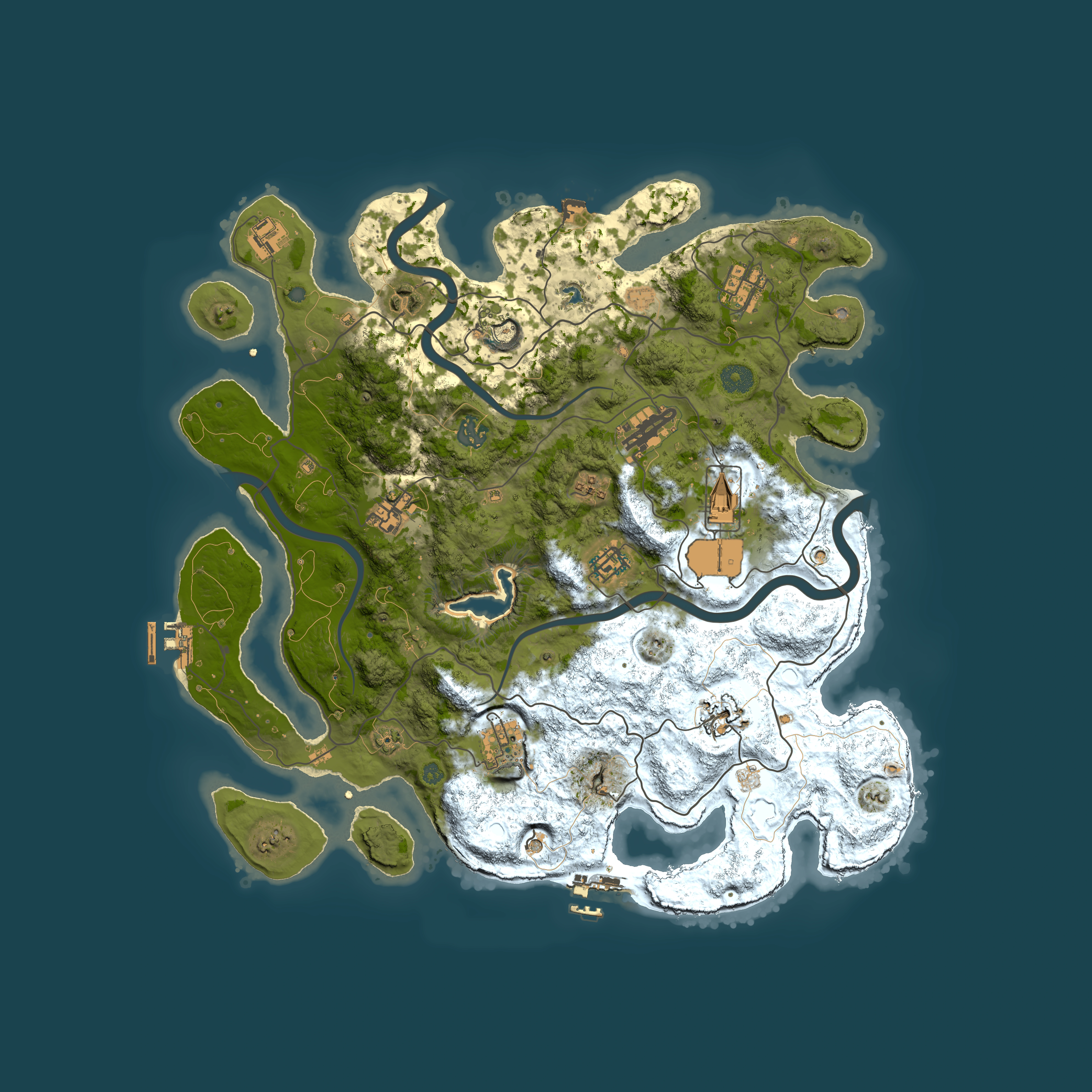 Full top-down render of Rust map seed 2041995679, 4000x4000m