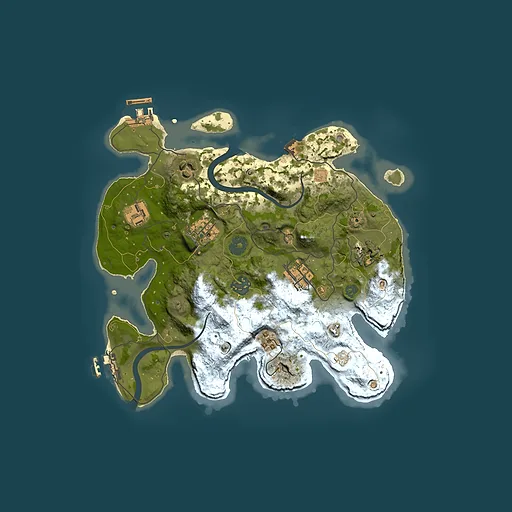 Rust map seed 58230469, 3000x3000m top-down preview