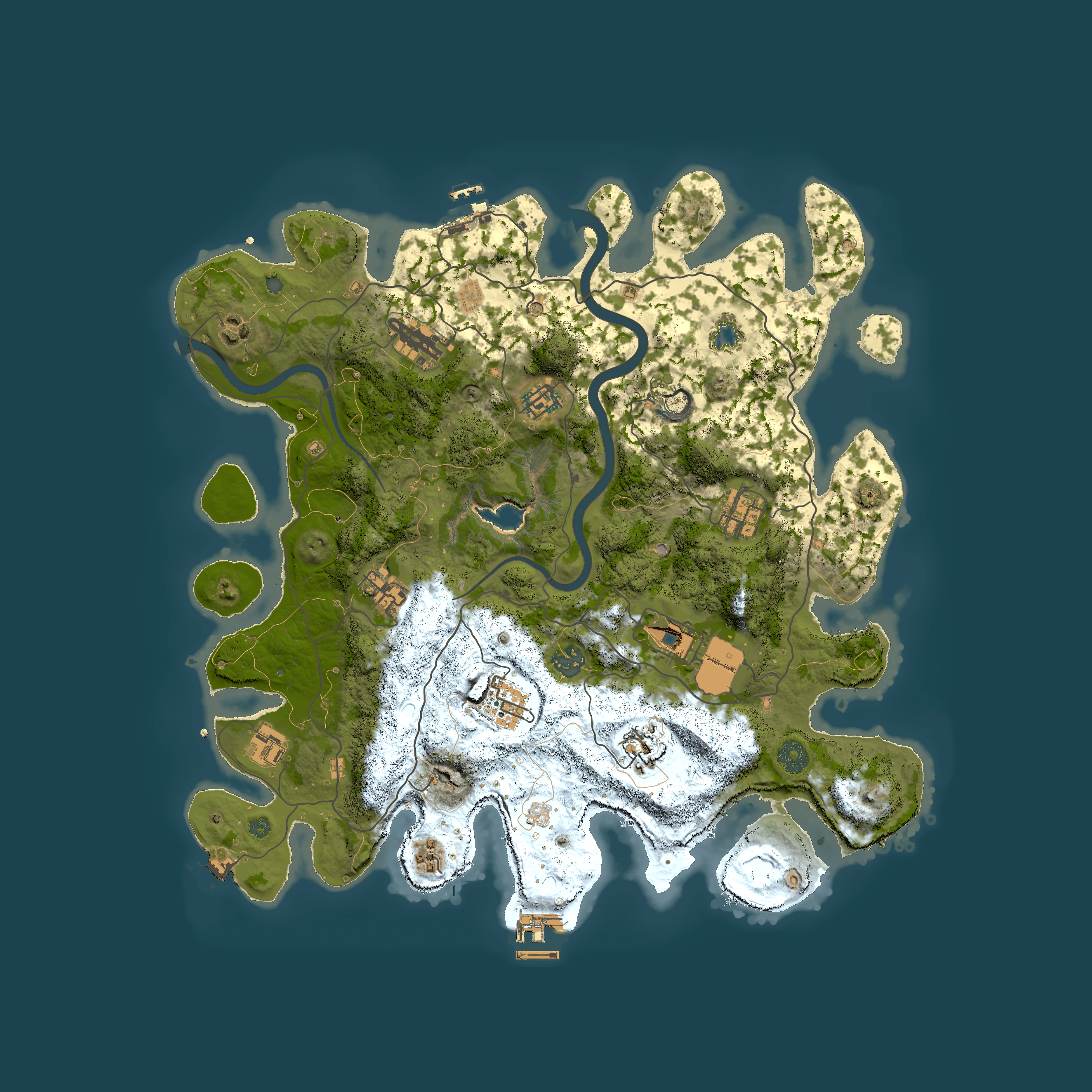 Full top-down render of Rust map seed 980475796, 4000x4000m