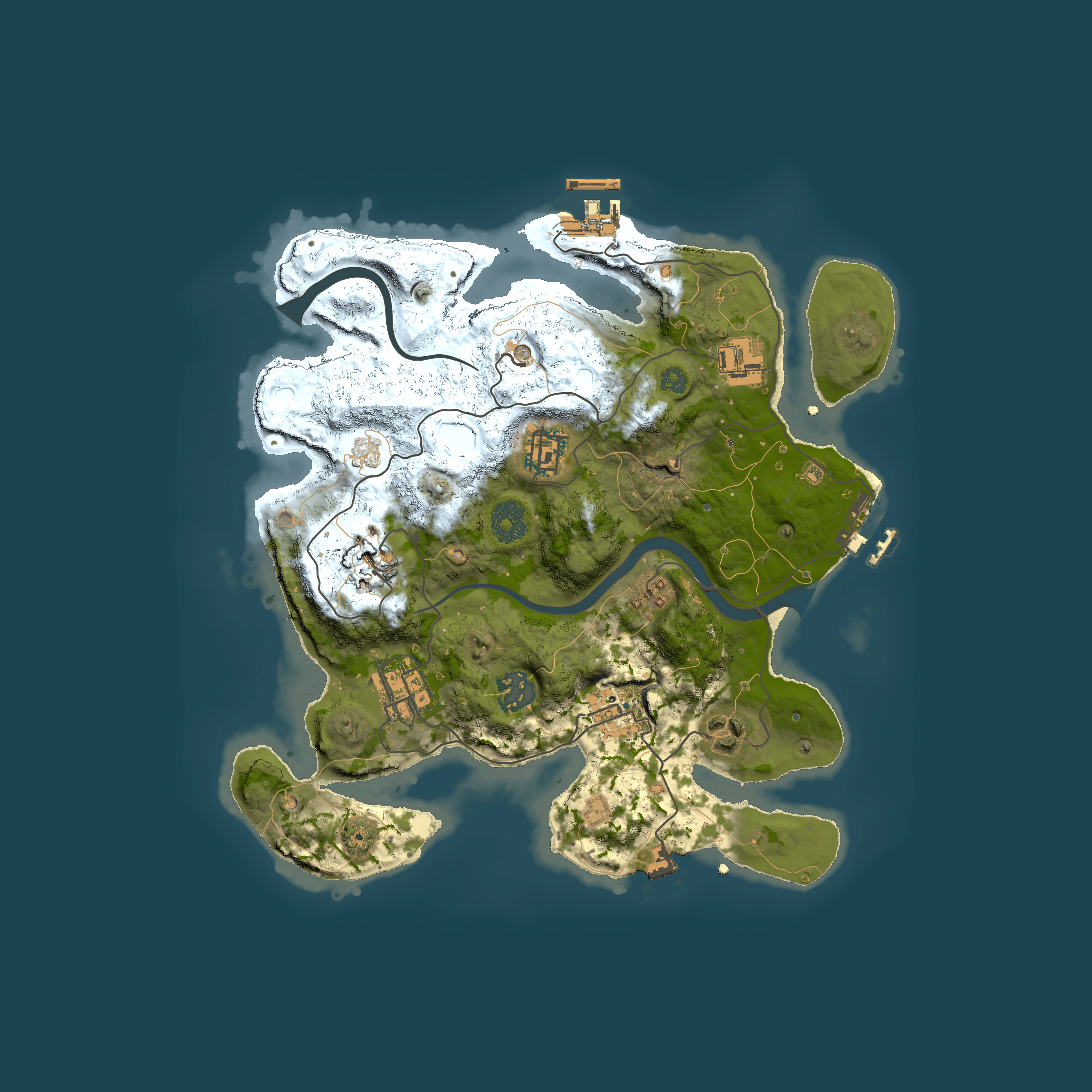 Full top-down render of Rust map seed 1510626301, 3000x3000m