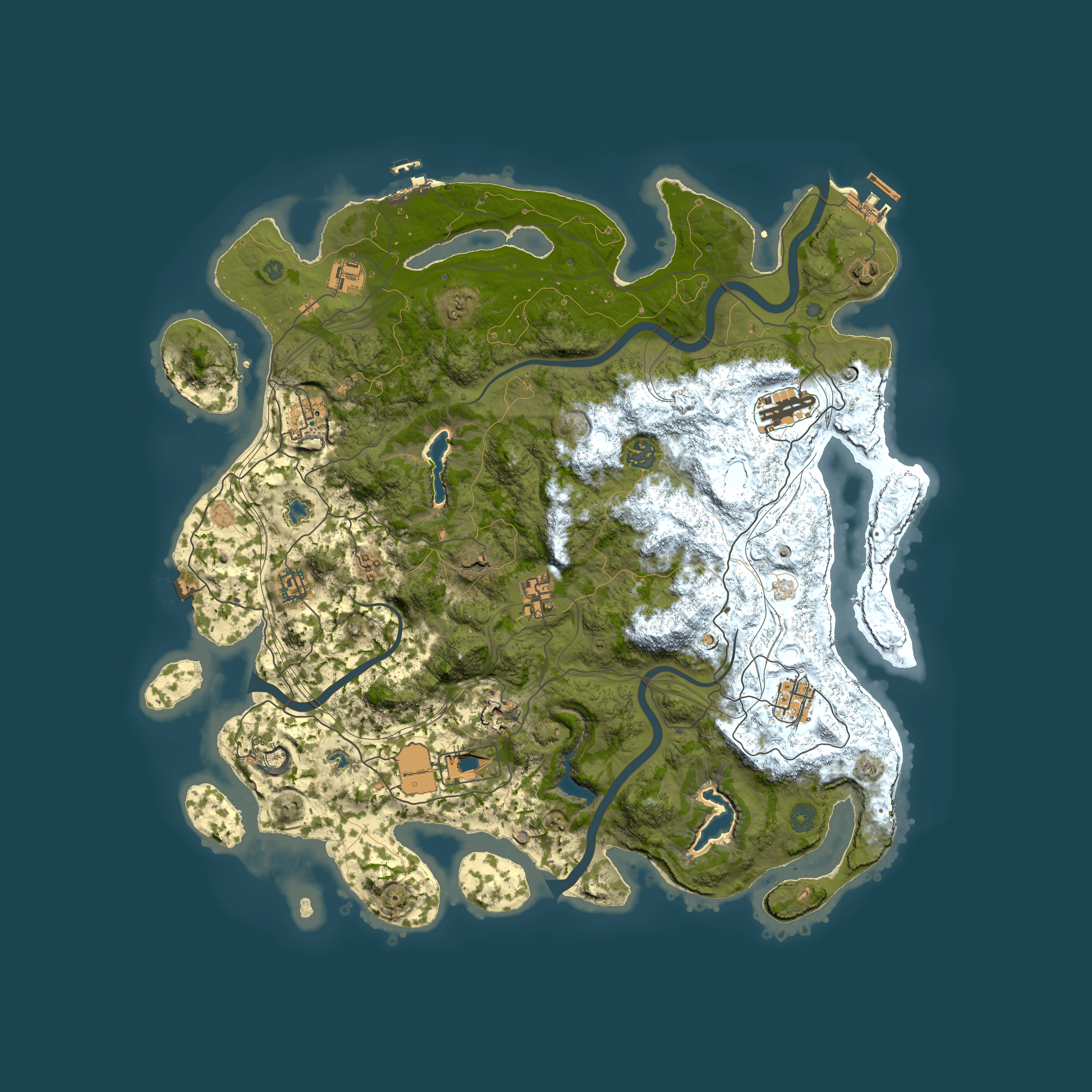 Full top-down render of Rust map seed 198608092, 4500x4500m