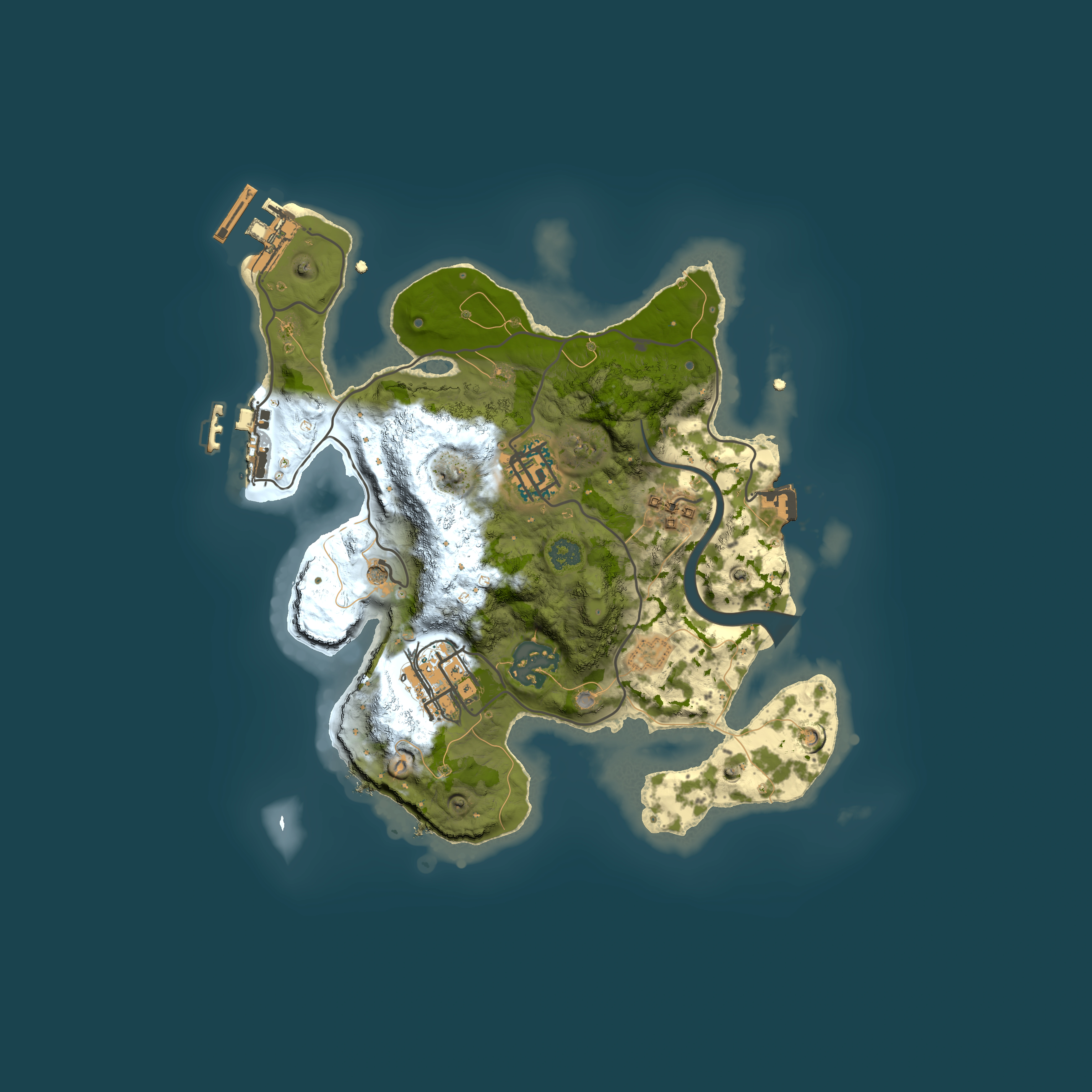 Full top-down render of Rust map seed 740052437, 2500x2500m