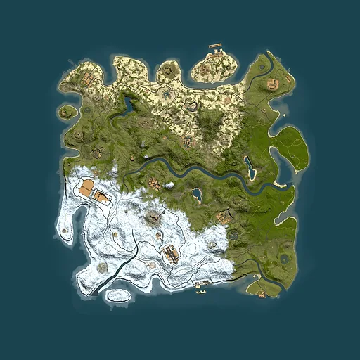 Rust map seed 1625730385, 4500x4500m top-down preview