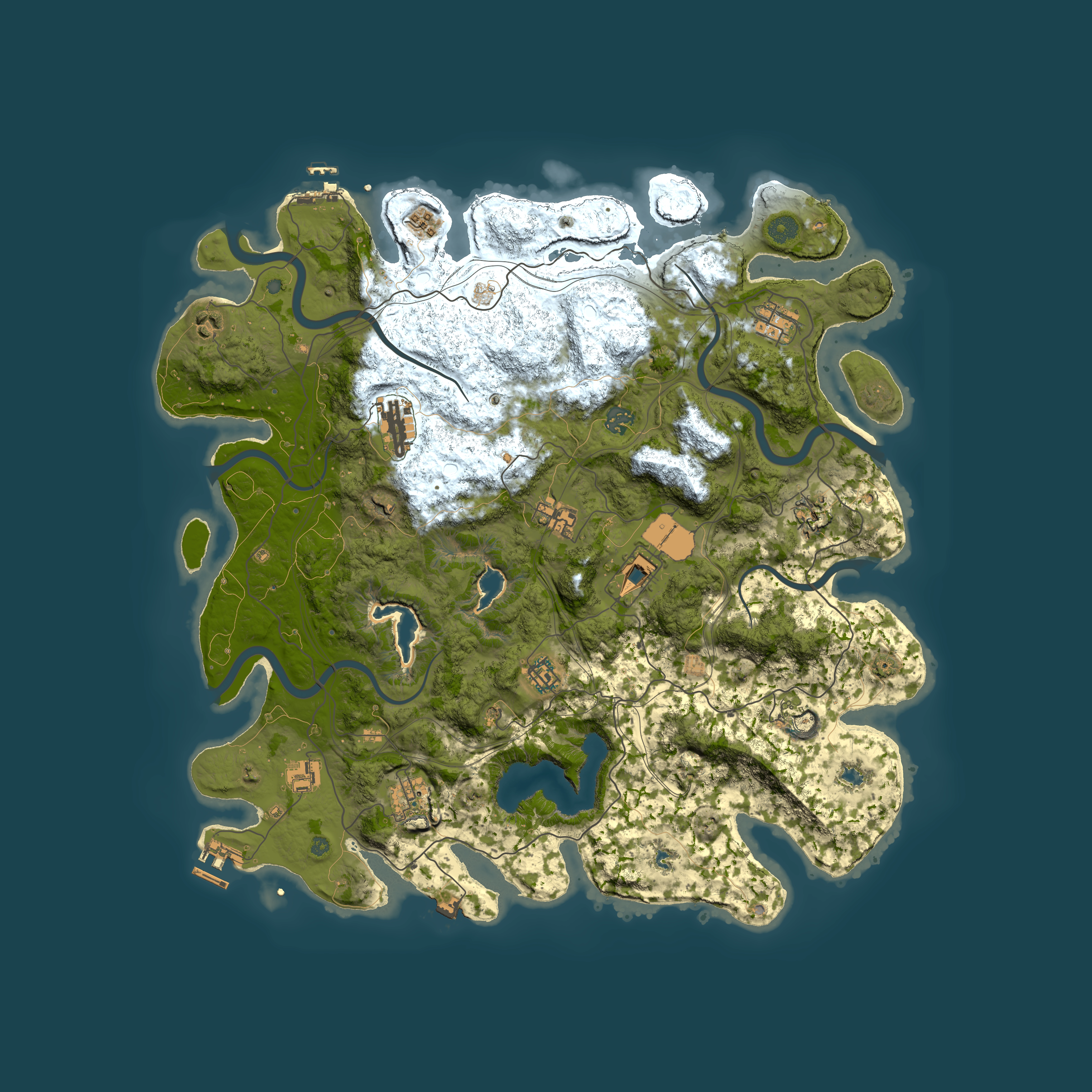Full top-down render of Rust map seed 1963250913, 4500x4500m