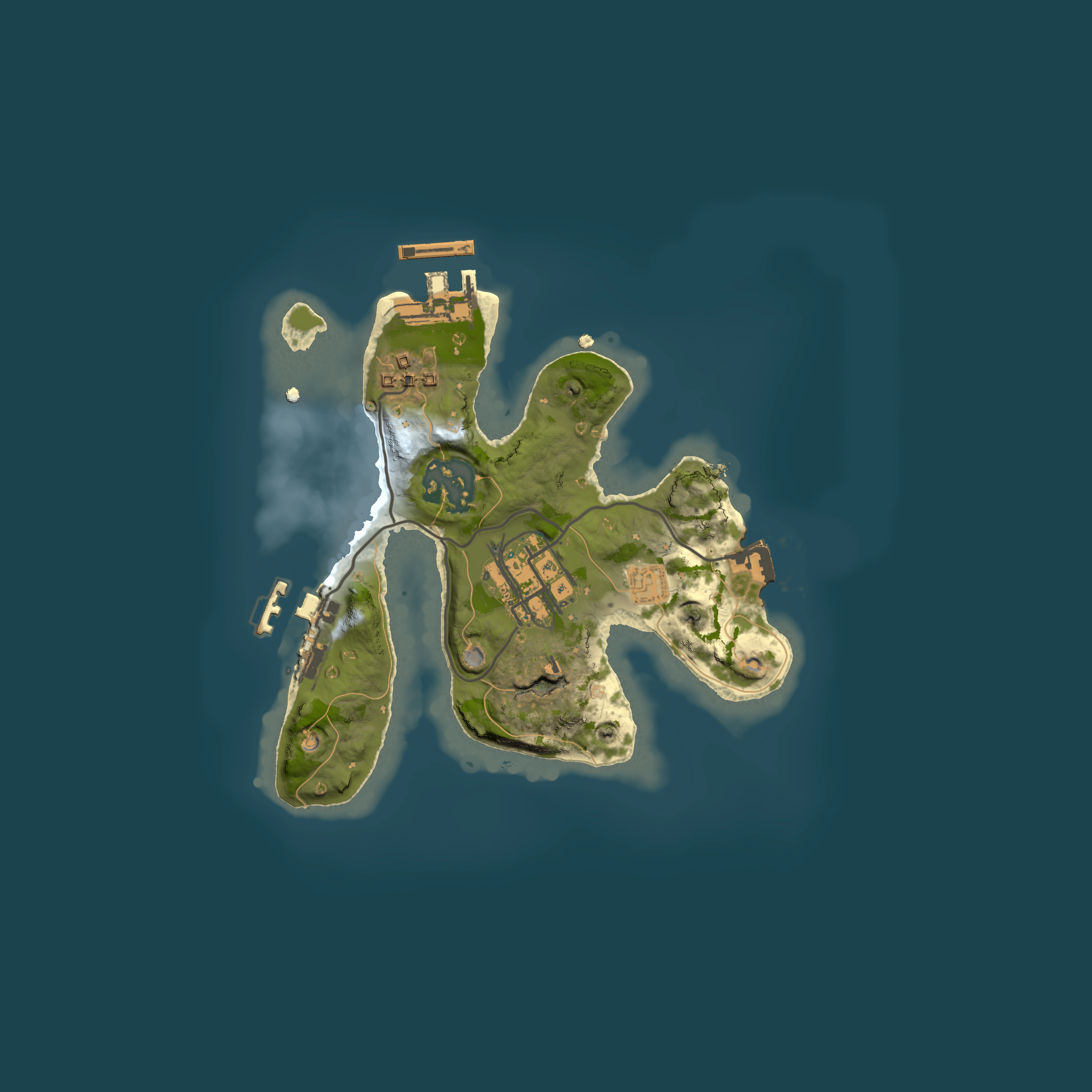Full top-down render of Rust map seed 1309247468, 2000x2000m