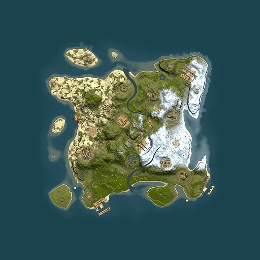 Rust map seed 109058901, 3000x3000m top-down preview