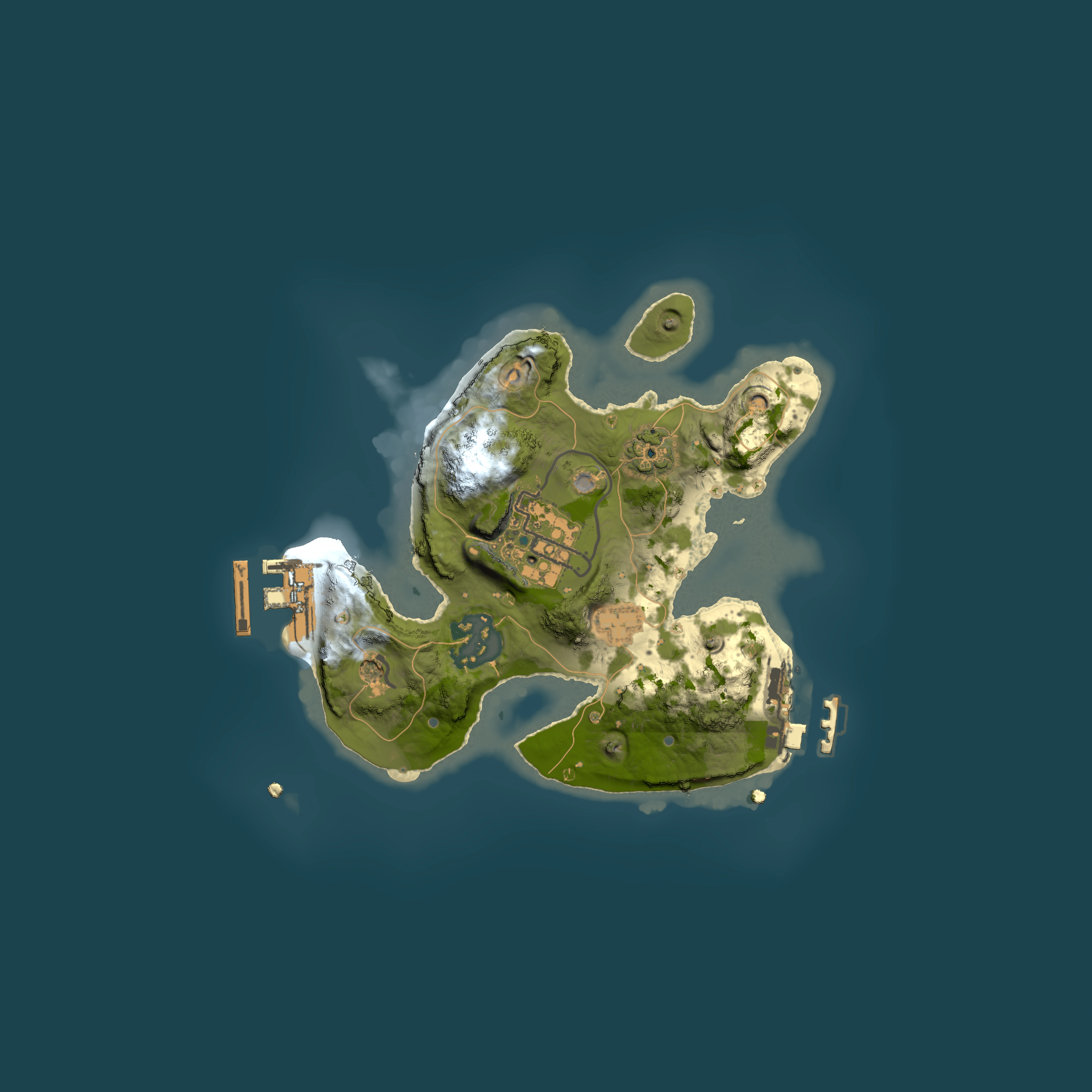 Full top-down render of Rust map seed 836111250, 2000x2000m