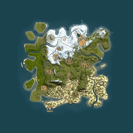 Rust map seed 506217833, 3500x3500m top-down preview