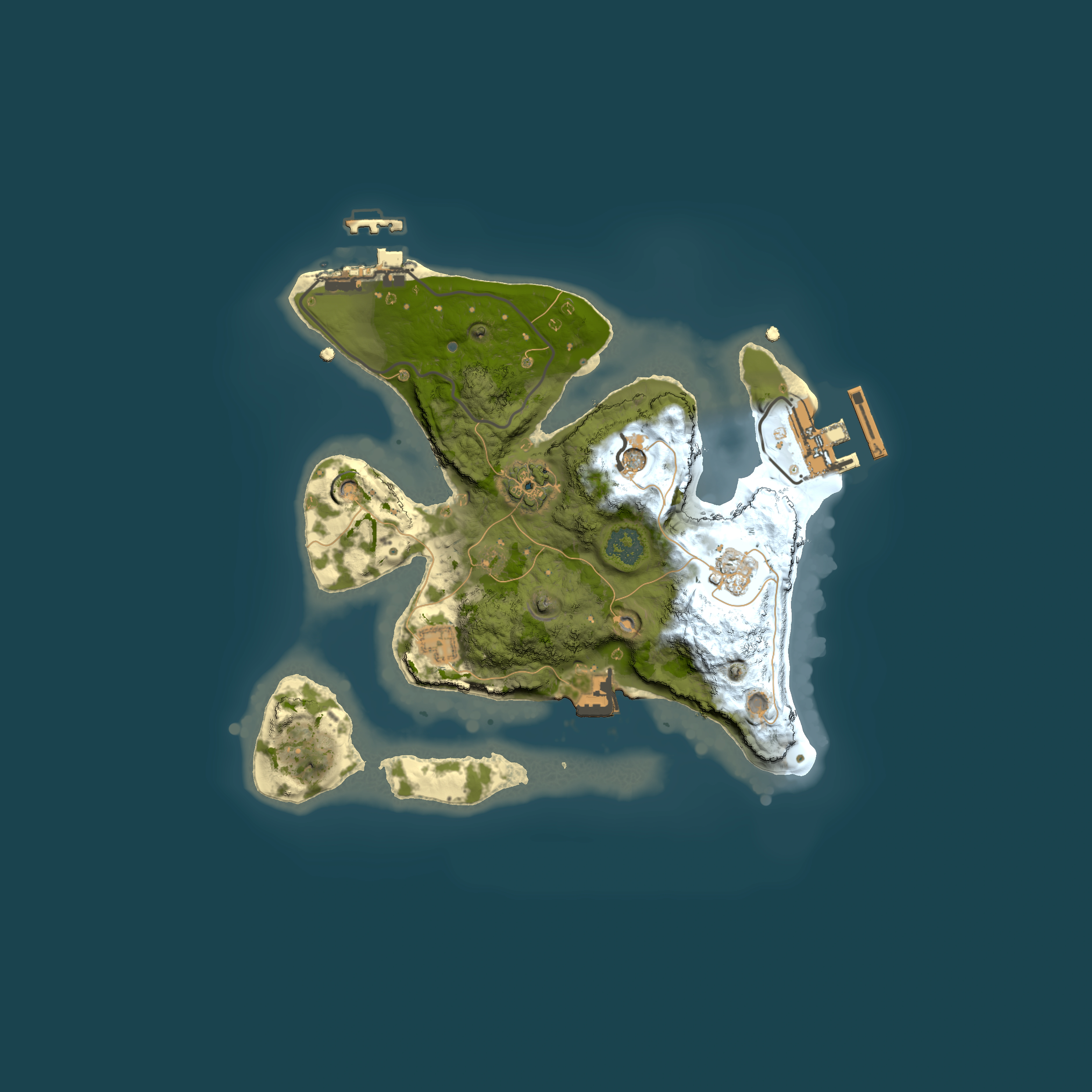 Full top-down render of Rust map seed 1582852422, 2000x2000m