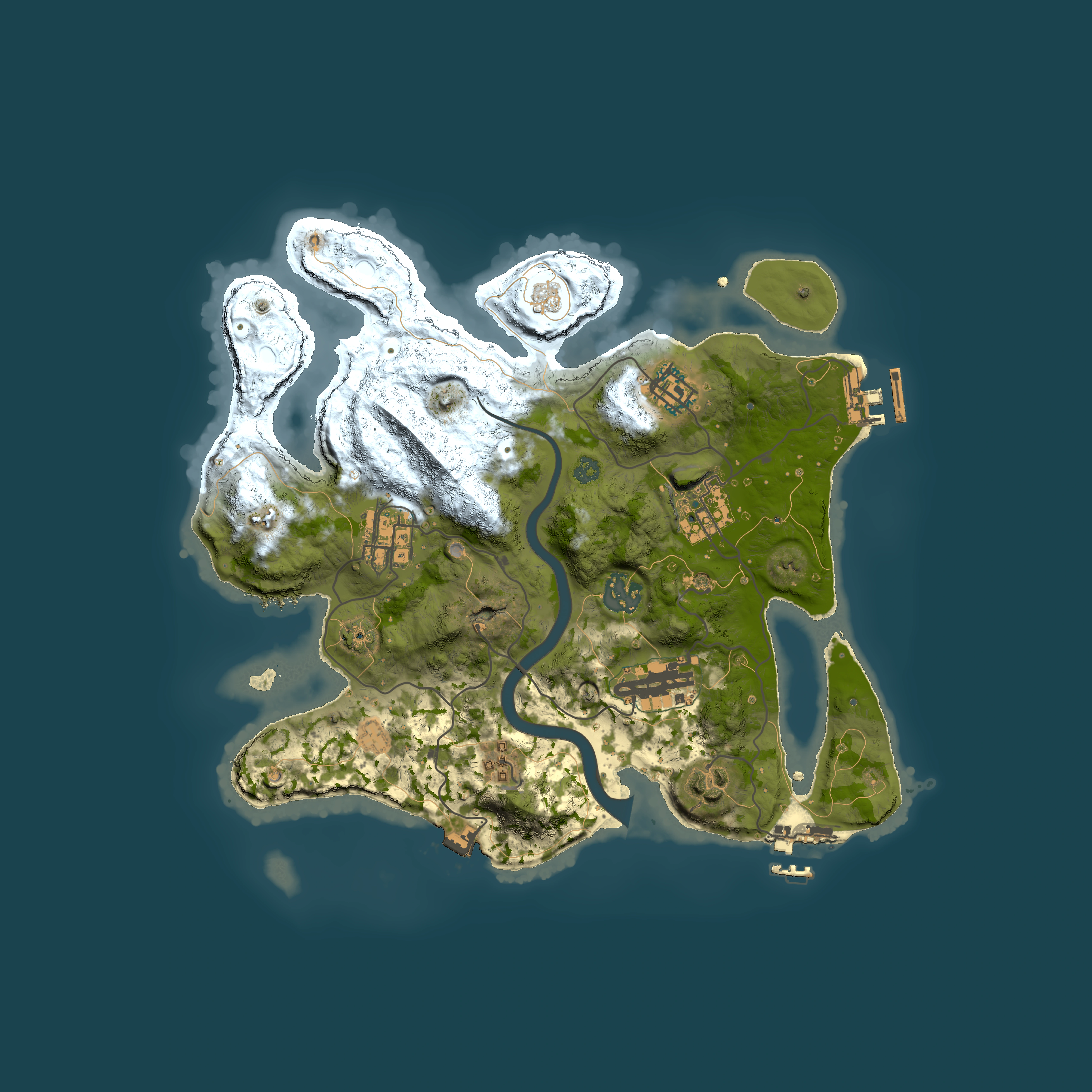 Full top-down render of Rust map seed 1778241251, 3000x3000m