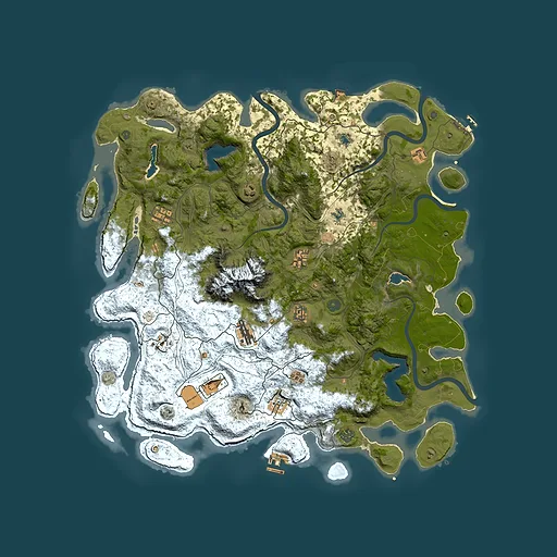 Rust map seed 137187454, 5000x5000m top-down preview
