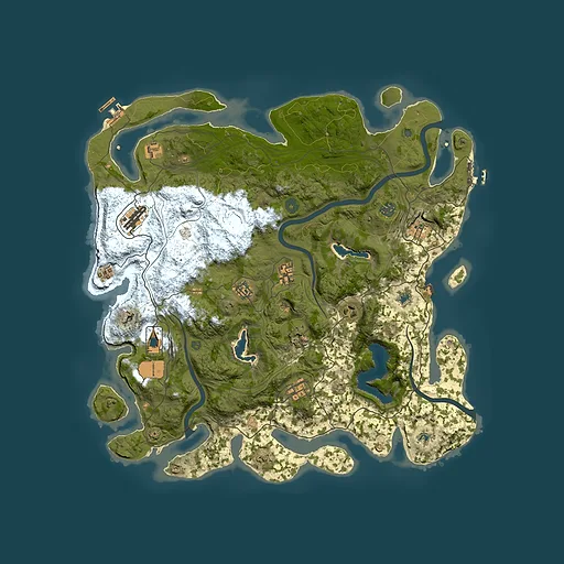 Rust map seed 1604237076, 4500x4500m top-down preview