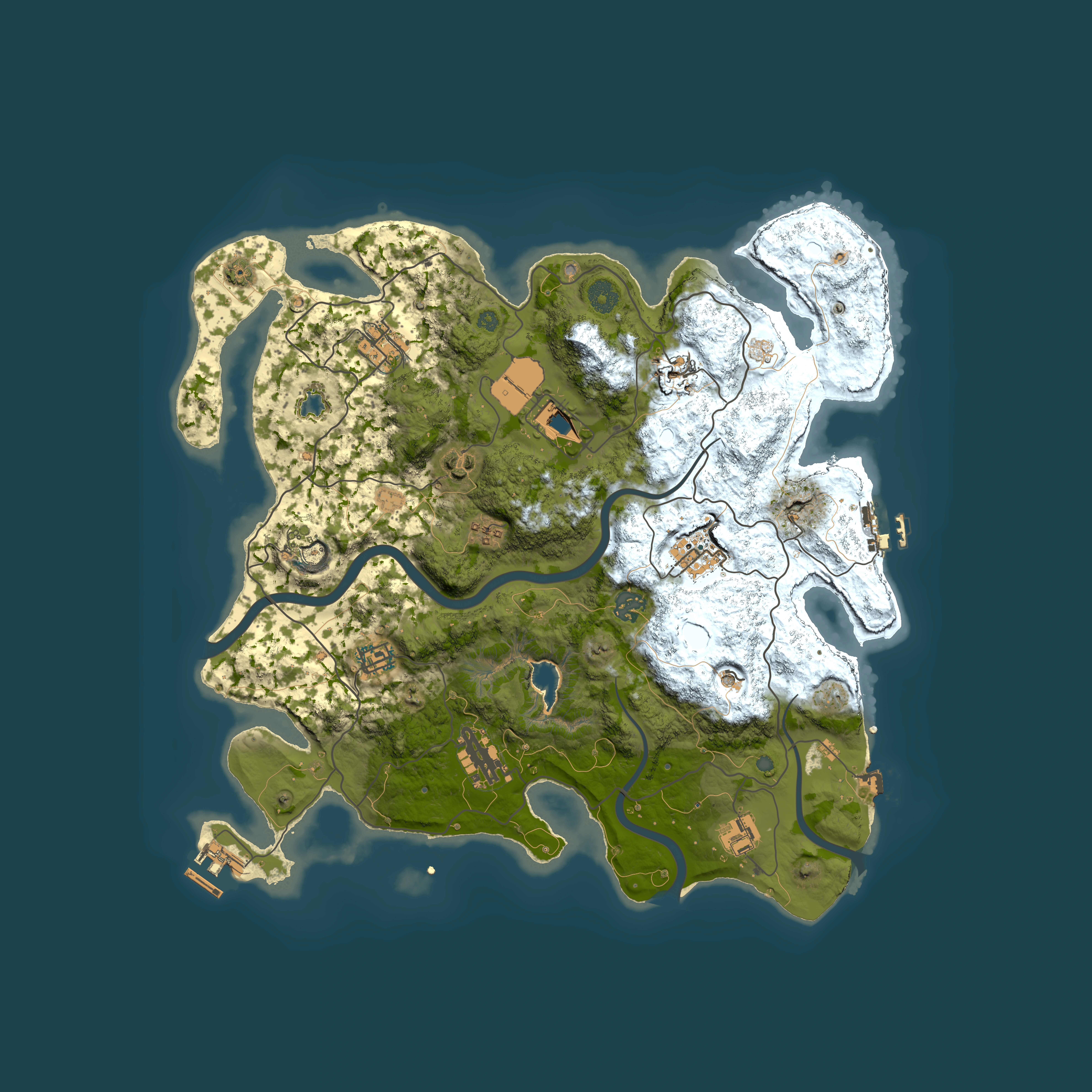 Full top-down render of Rust map seed 2083777560, 4000x4000m