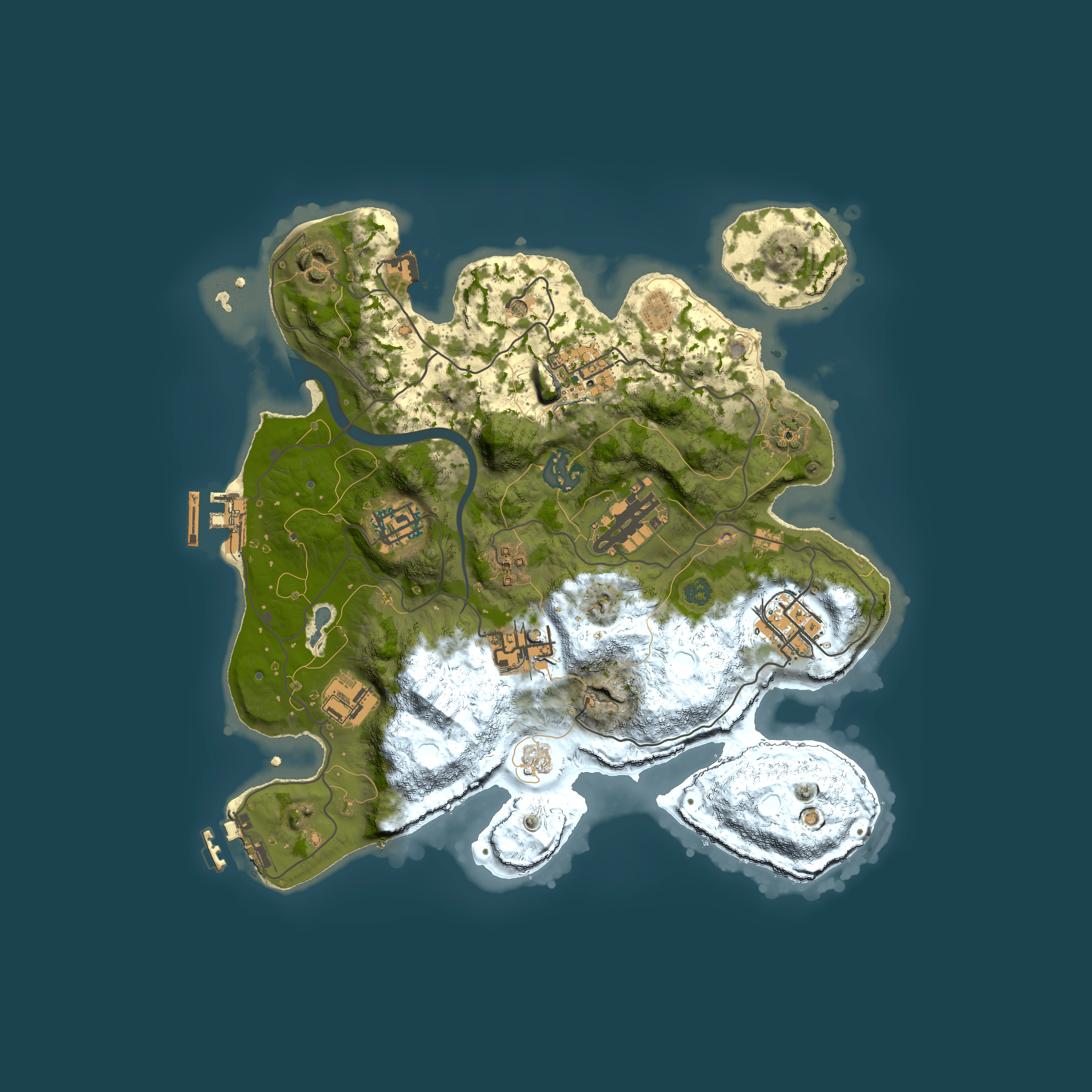 Full top-down render of Rust map seed 1878178658, 3000x3000m