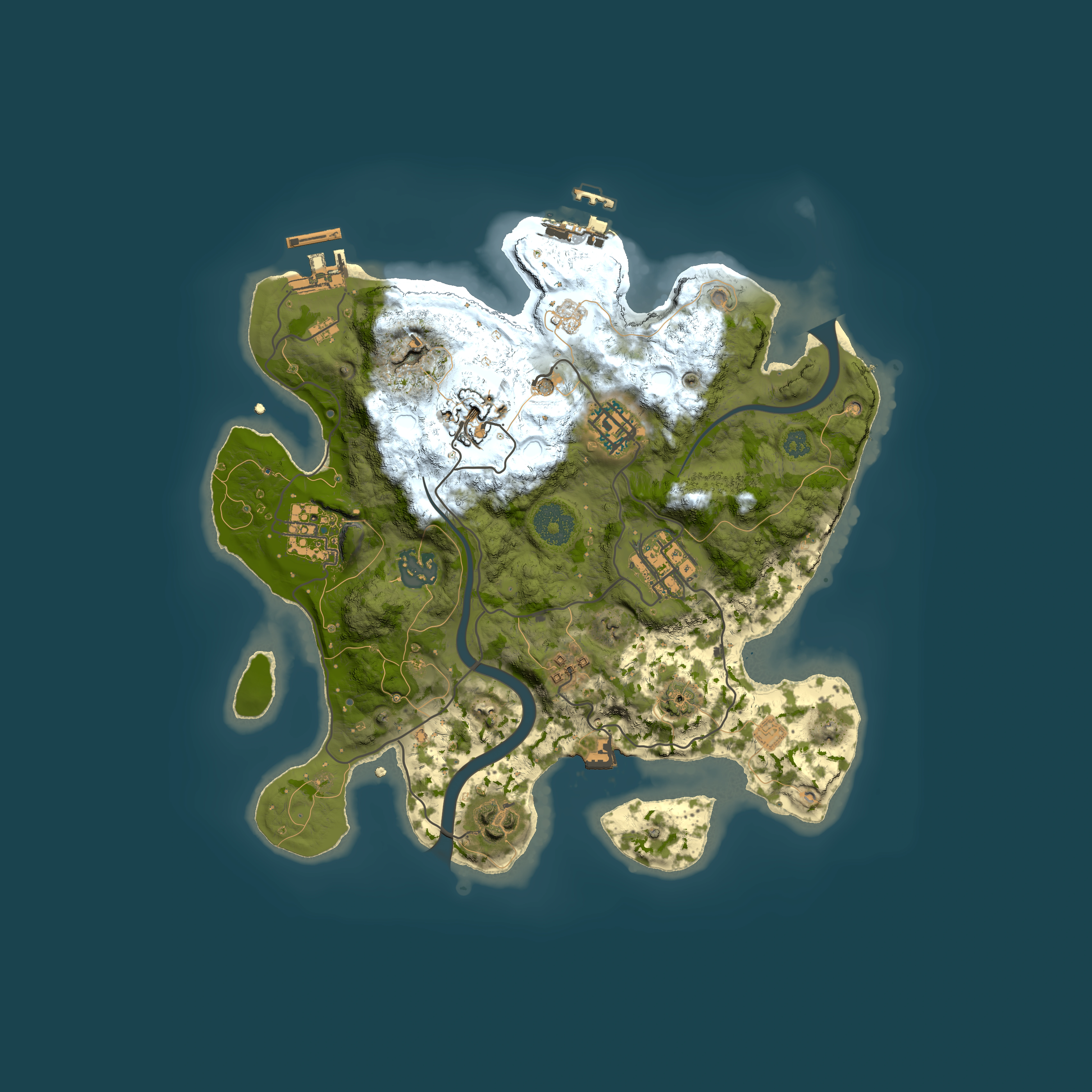 Full top-down render of Rust map seed 855931678, 3000x3000m