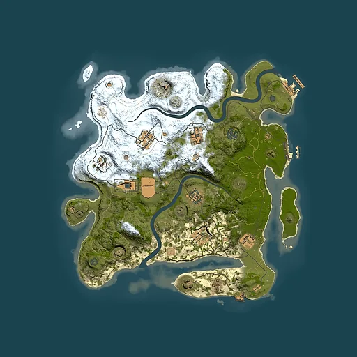Rust map seed 115878332, 3500x3500m top-down preview