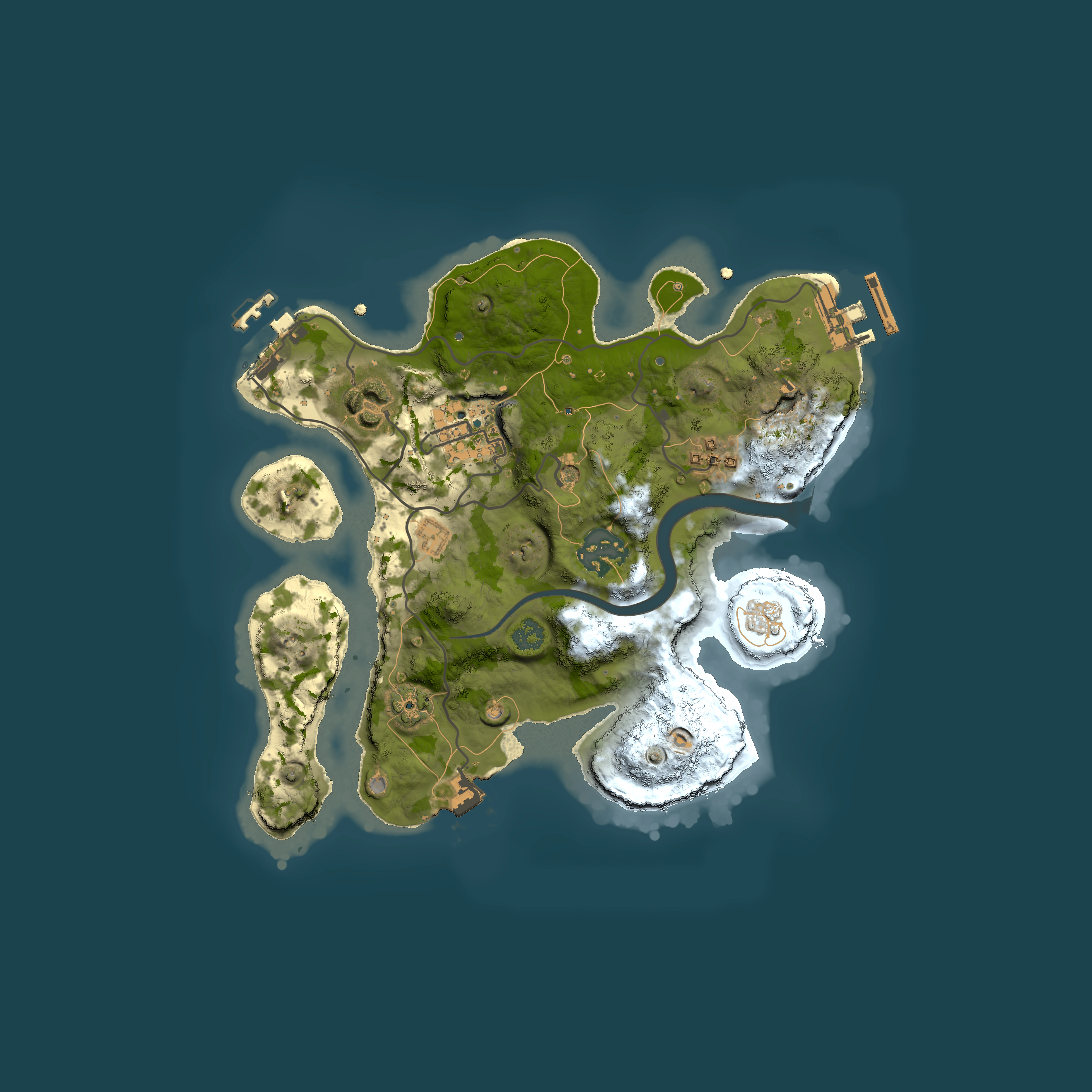 Full top-down render of Rust map seed 1015383274, 2500x2500m