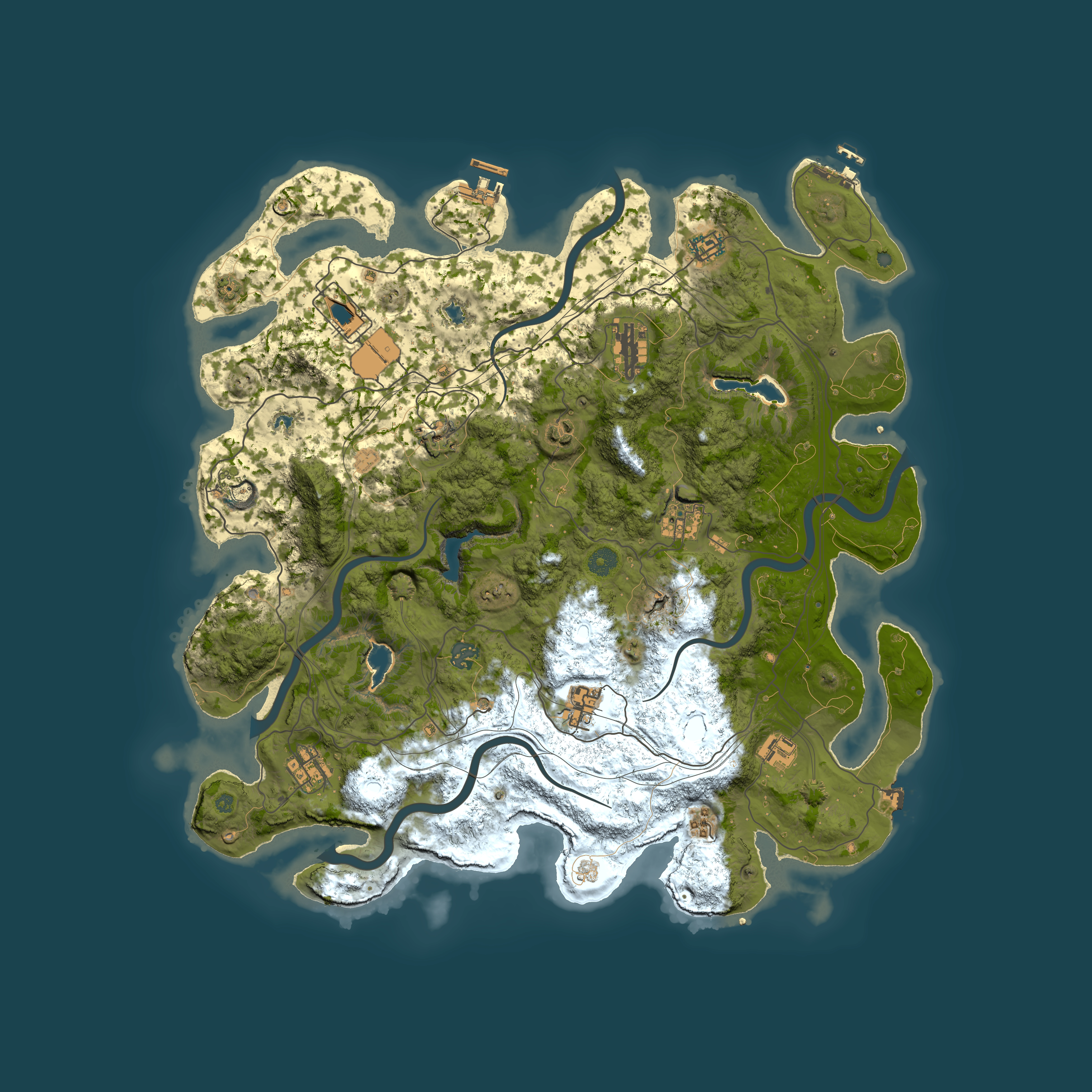 Full top-down render of Rust map seed 1304756252, 4500x4500m