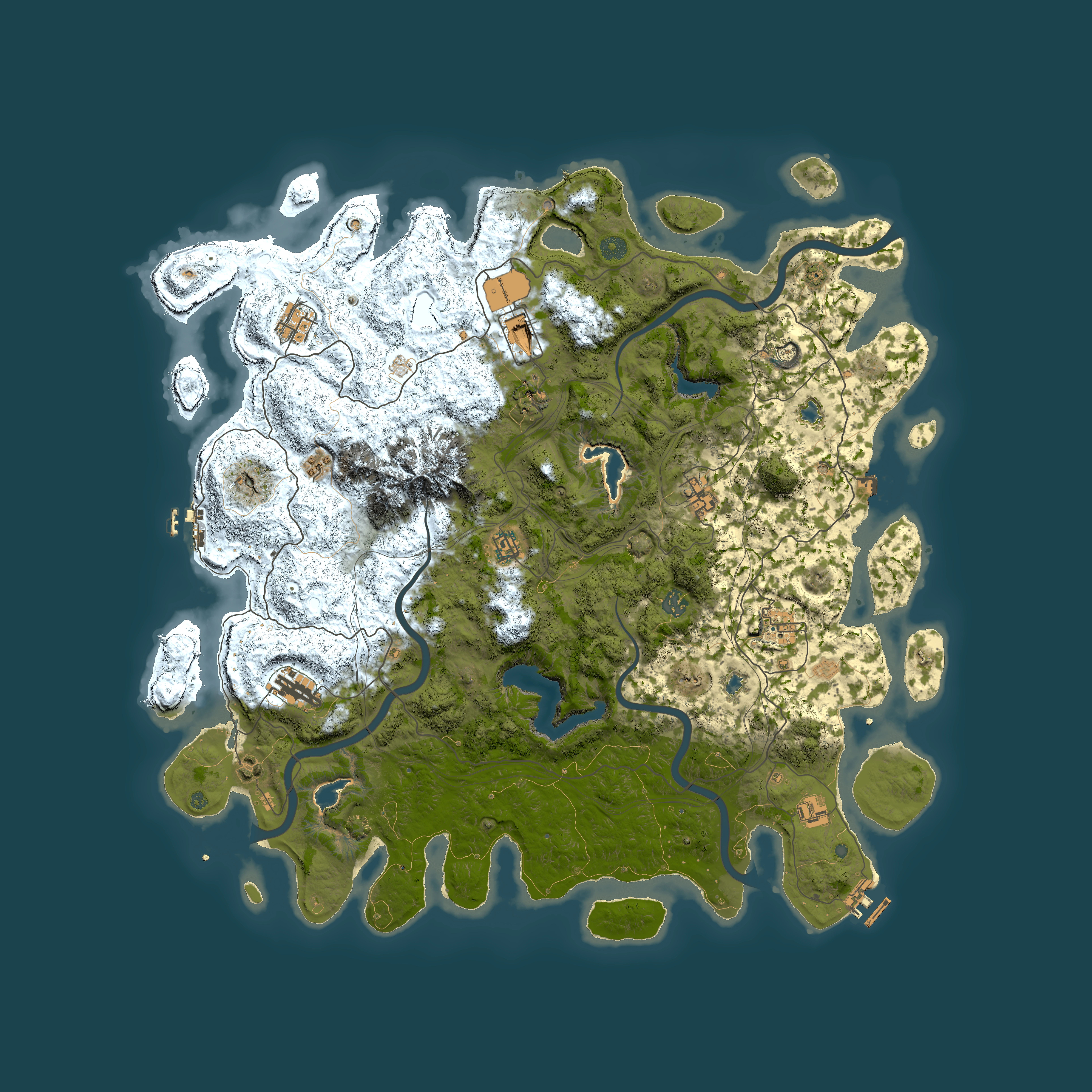 Full top-down render of Rust map seed 1287119472, 5000x5000m
