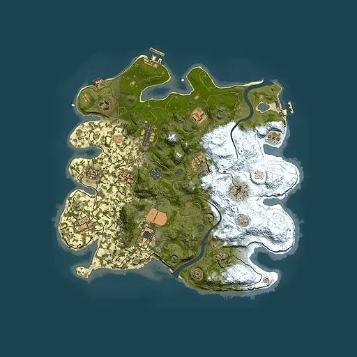 Rust map seed 530150666, 3500x3500m top-down preview