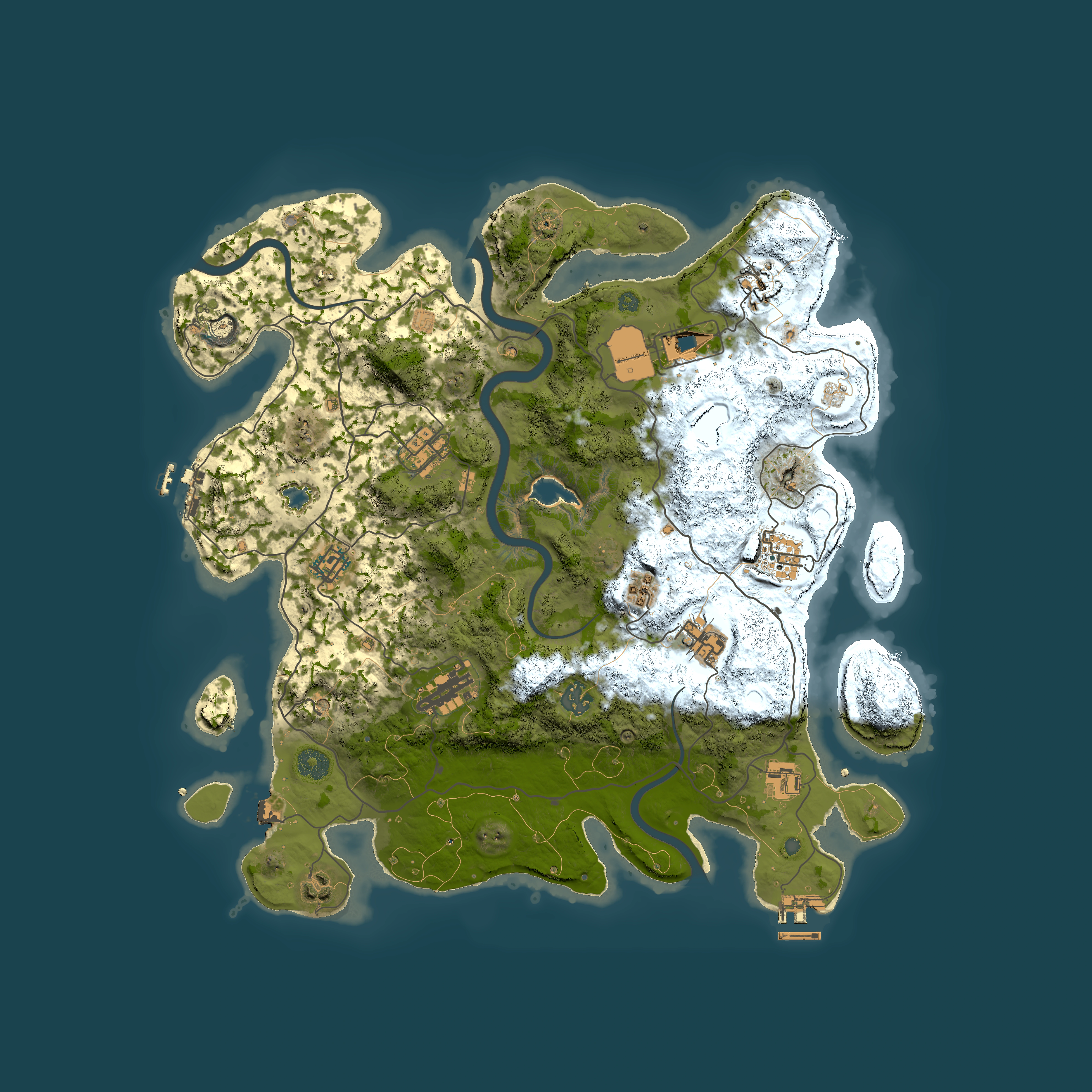 Full top-down render of Rust map seed 419450222, 4000x4000m