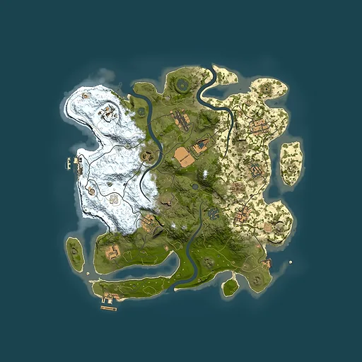 Rust map seed 1491701047, 3500x3500m top-down preview