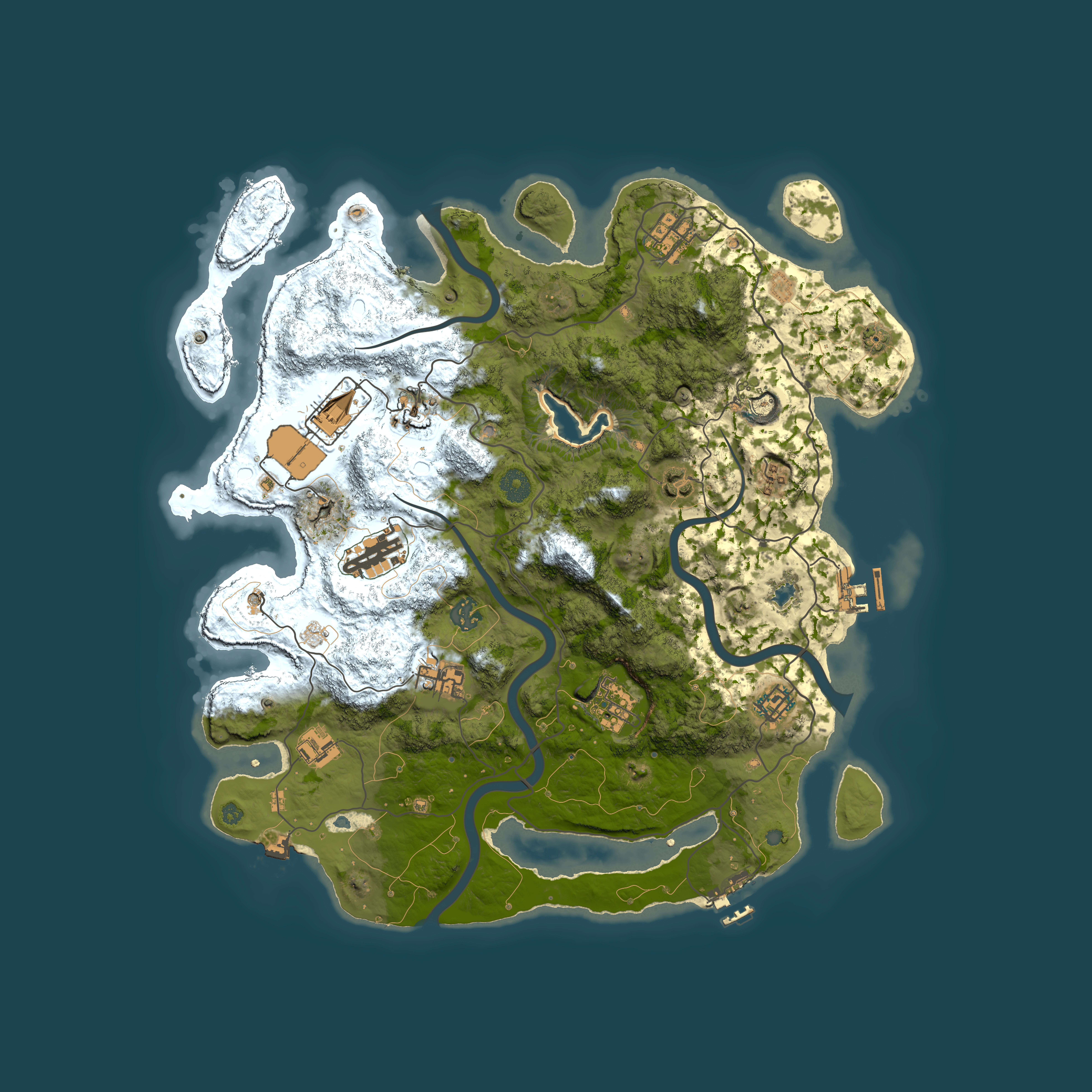 Full top-down render of Rust map seed 1284934576, 4000x4000m