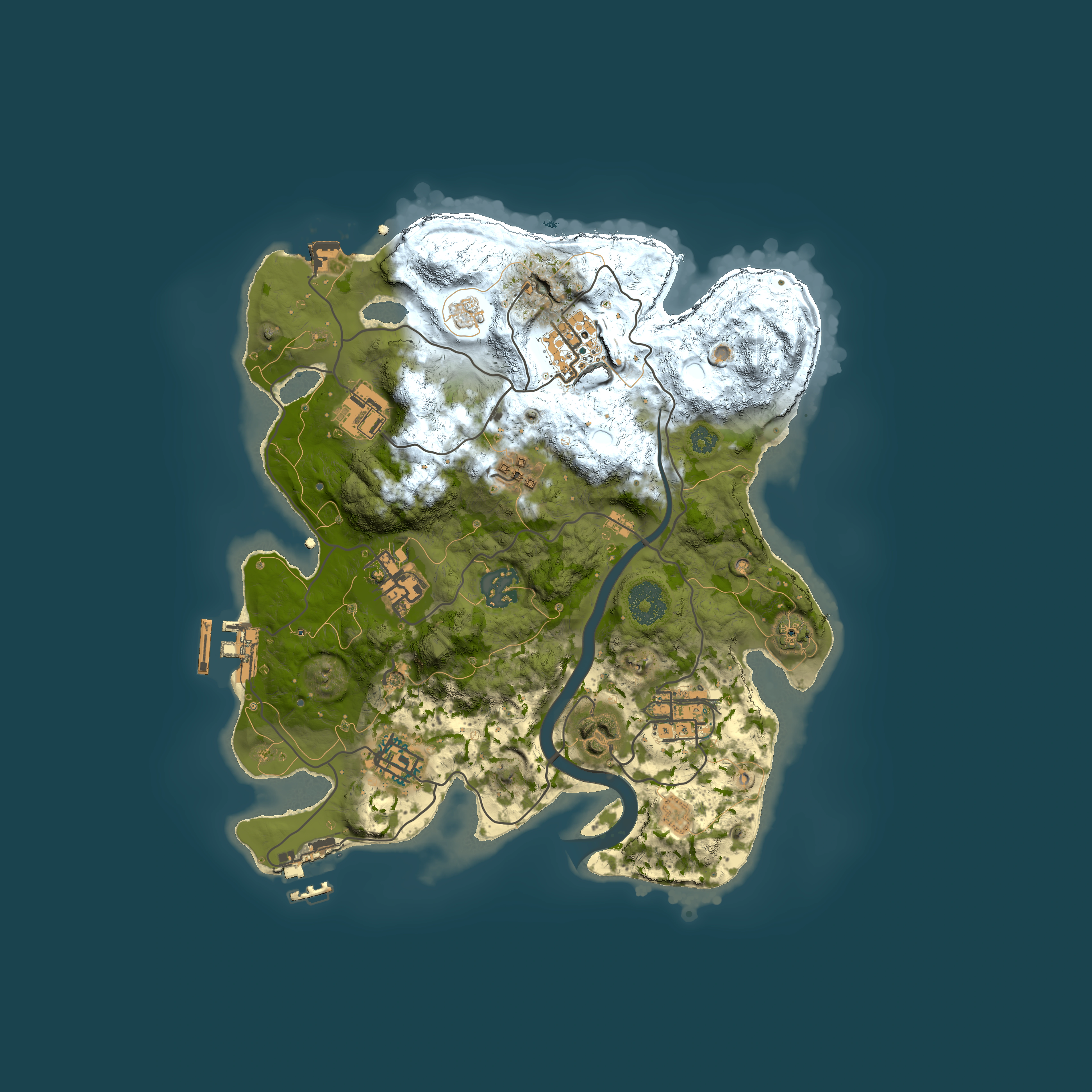 Full top-down render of Rust map seed 746984642, 3000x3000m
