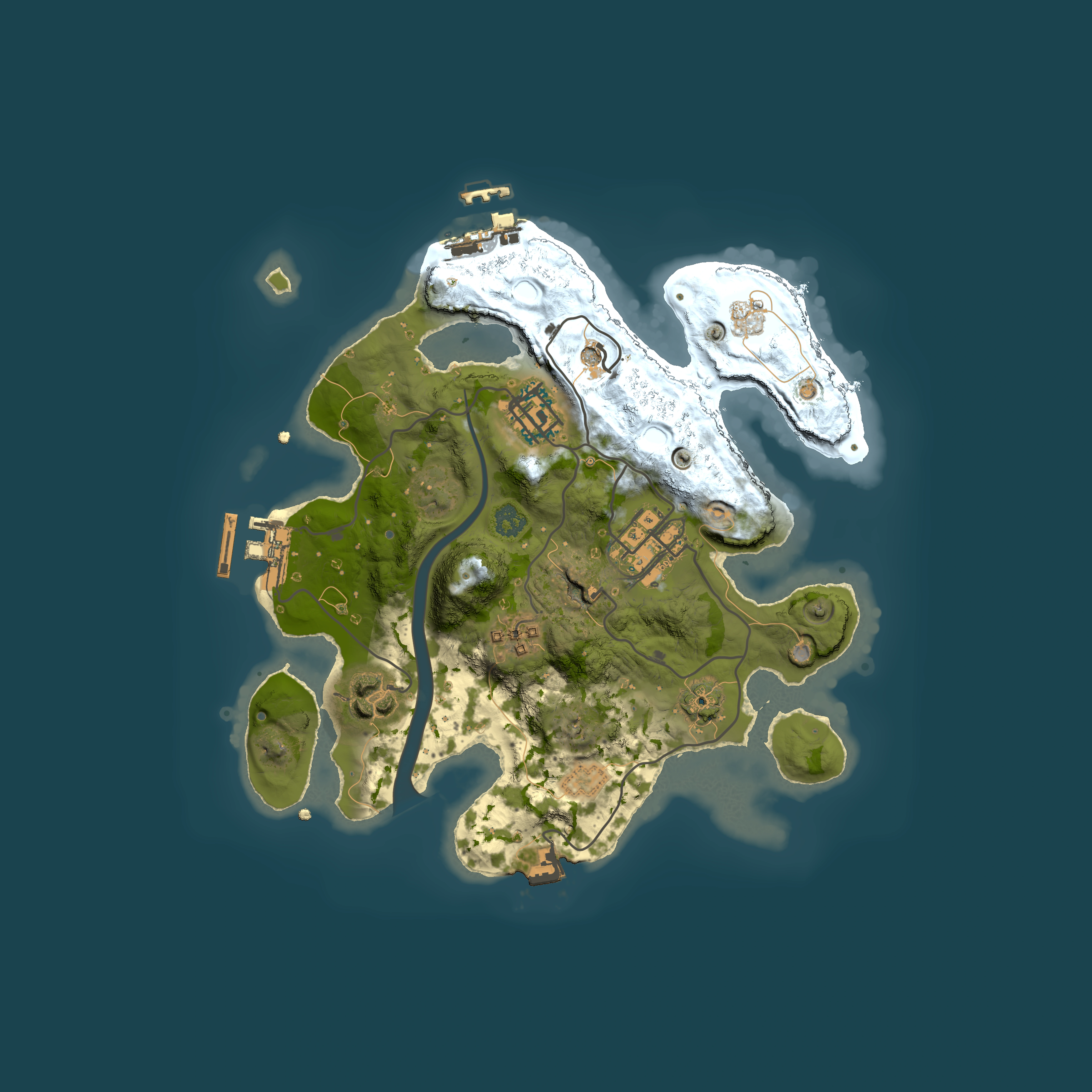 Full top-down render of Rust map seed 1730096991, 2500x2500m