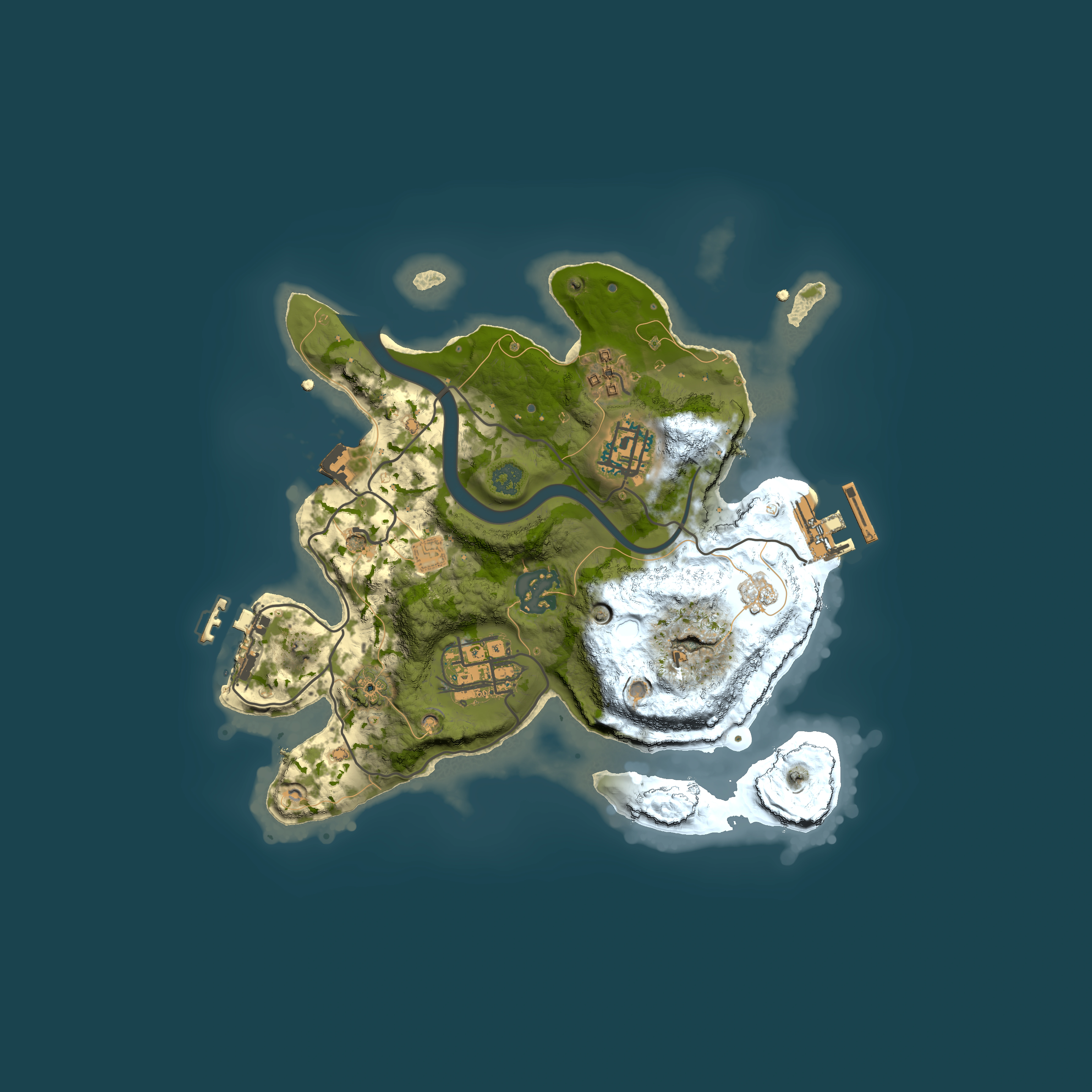 Full top-down render of Rust map seed 824107107, 2500x2500m