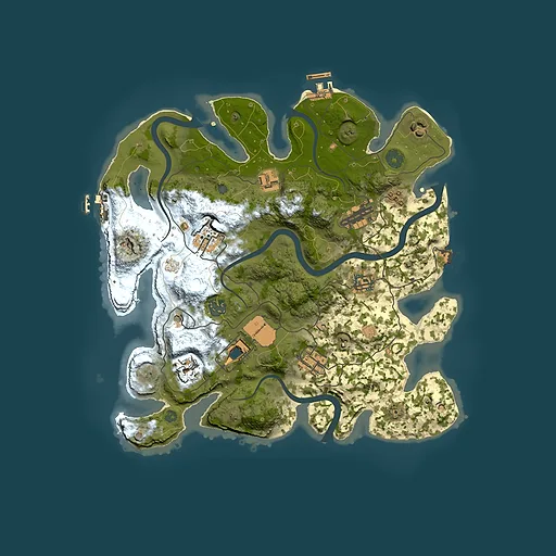 Rust map seed 1208496915, 3500x3500m top-down preview