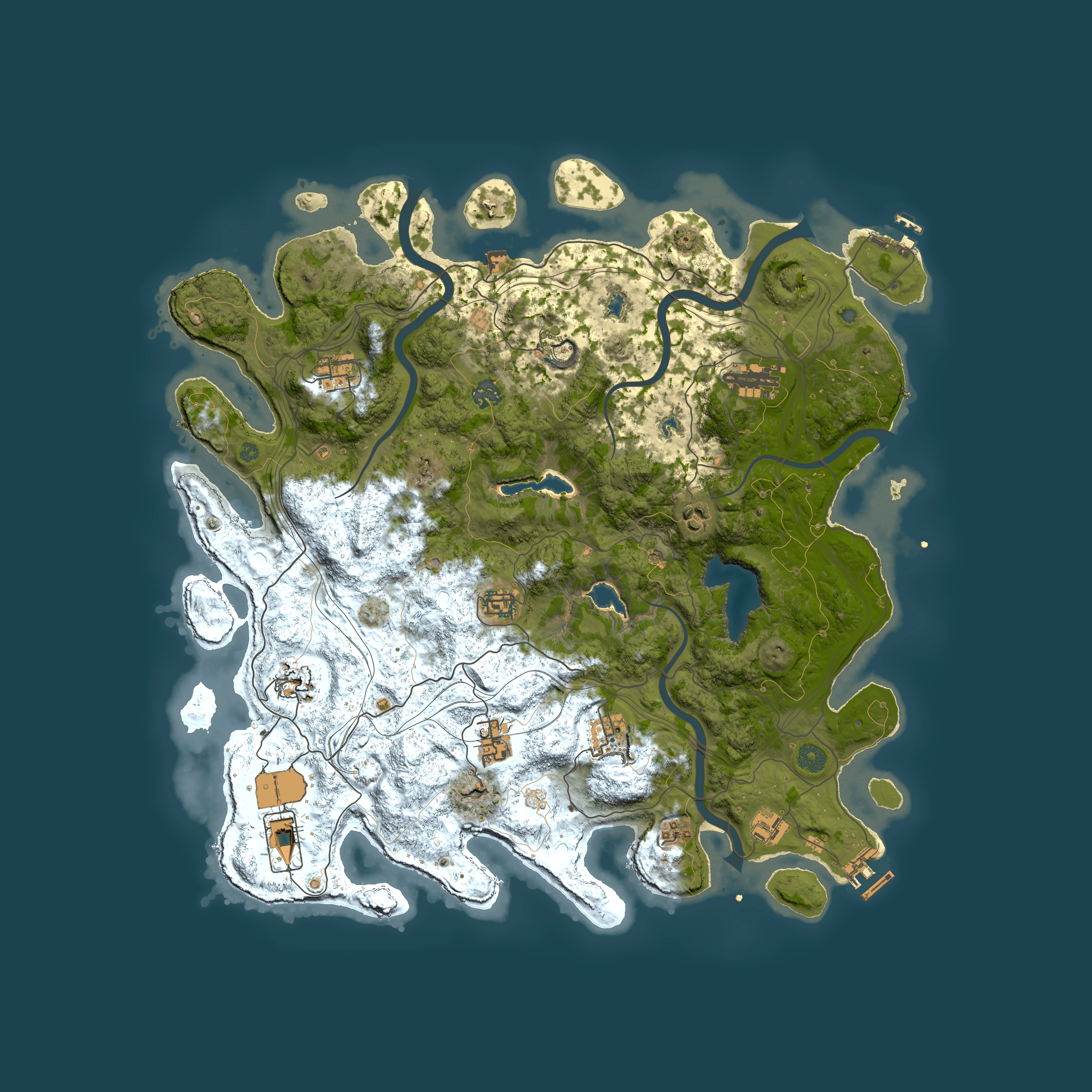 Full top-down render of Rust map seed 325132069, 4500x4500m