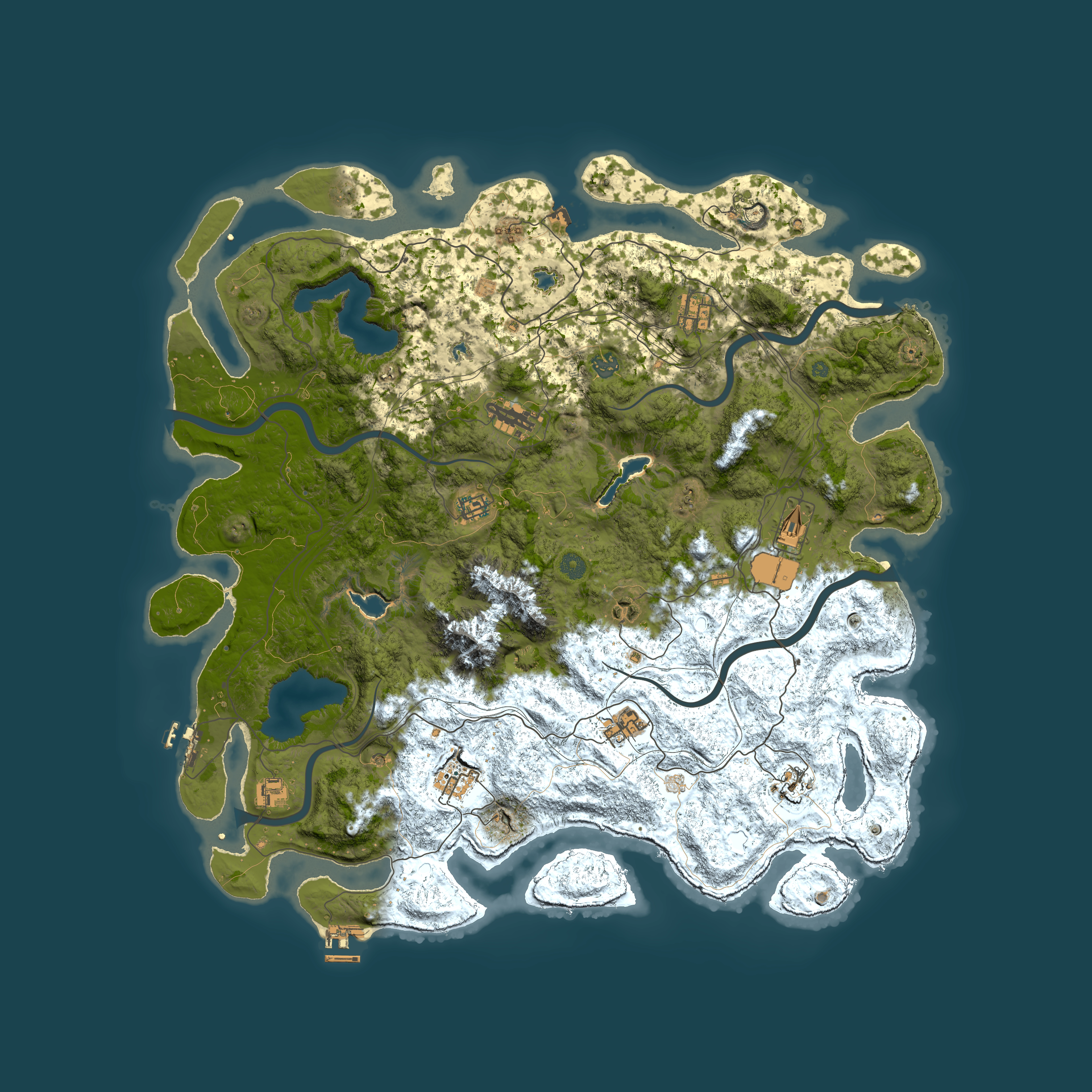 Full top-down render of Rust map seed 859890757, 5000x5000m