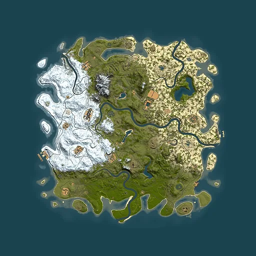 Rust map seed 1368306217, 5000x5000m top-down preview