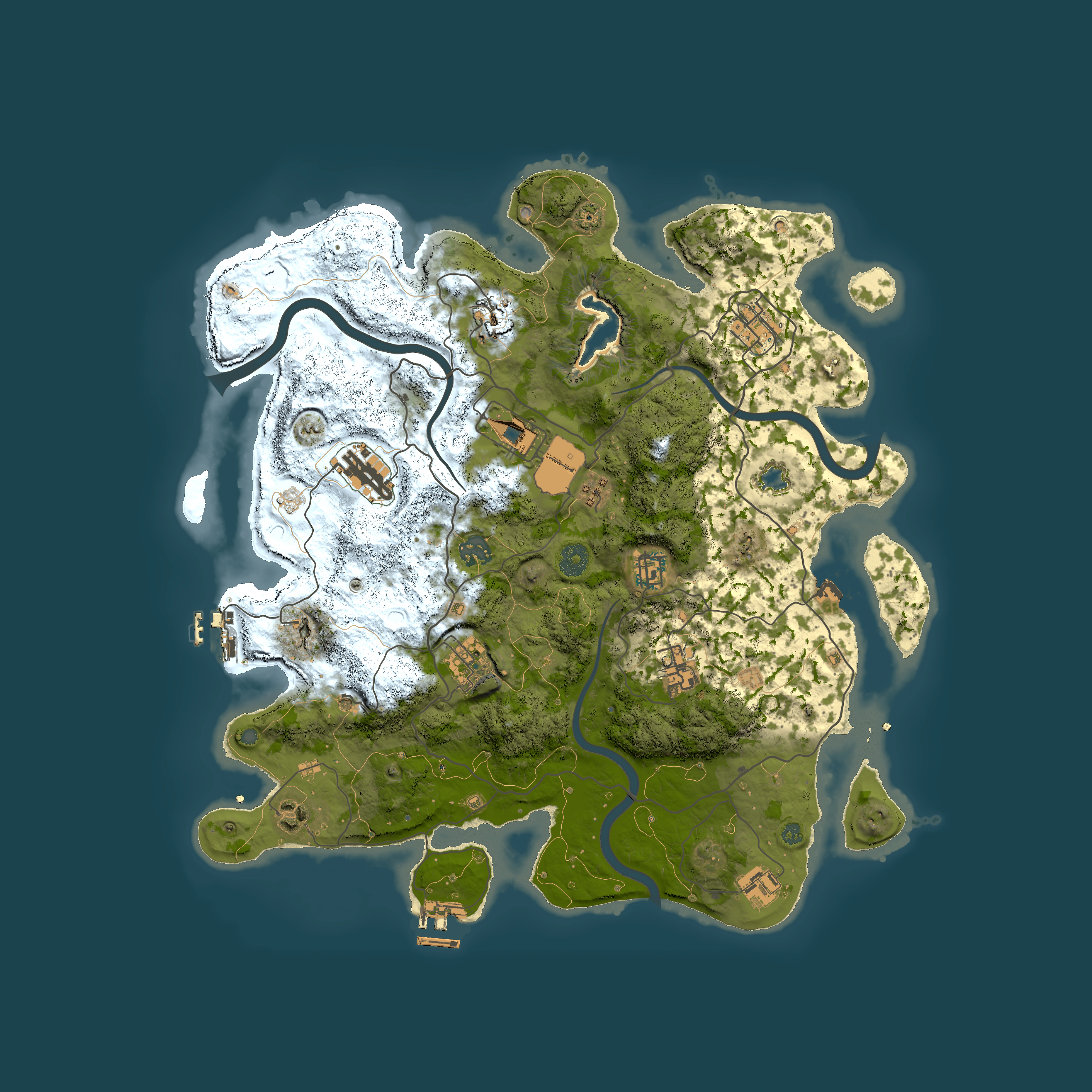 Full top-down render of Rust map seed 1318762603, 4000x4000m