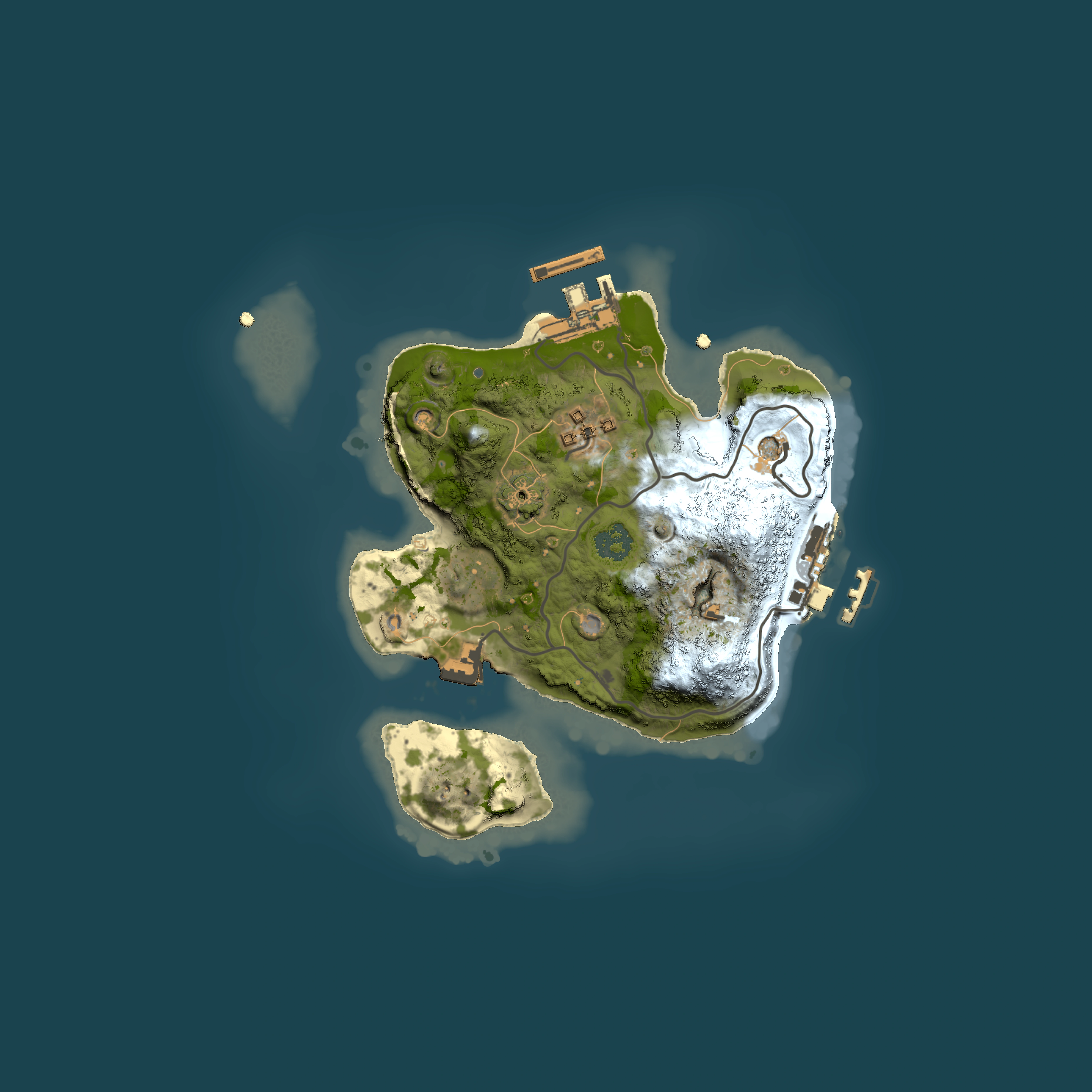 Full top-down render of Rust map seed 192374017, 2000x2000m