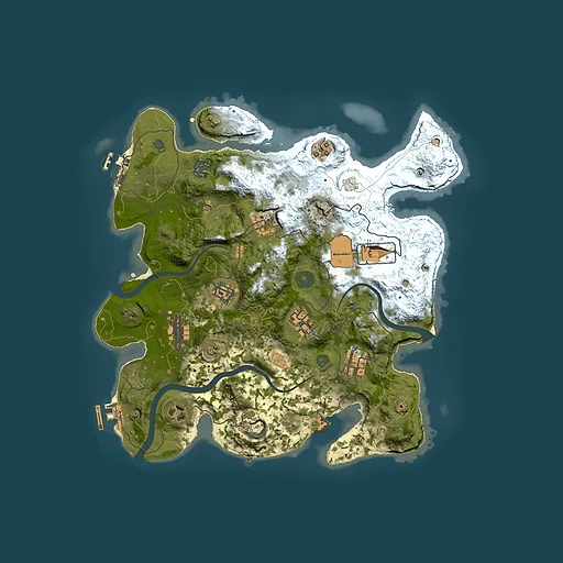 Rust map seed 2138246847, 3500x3500m top-down preview
