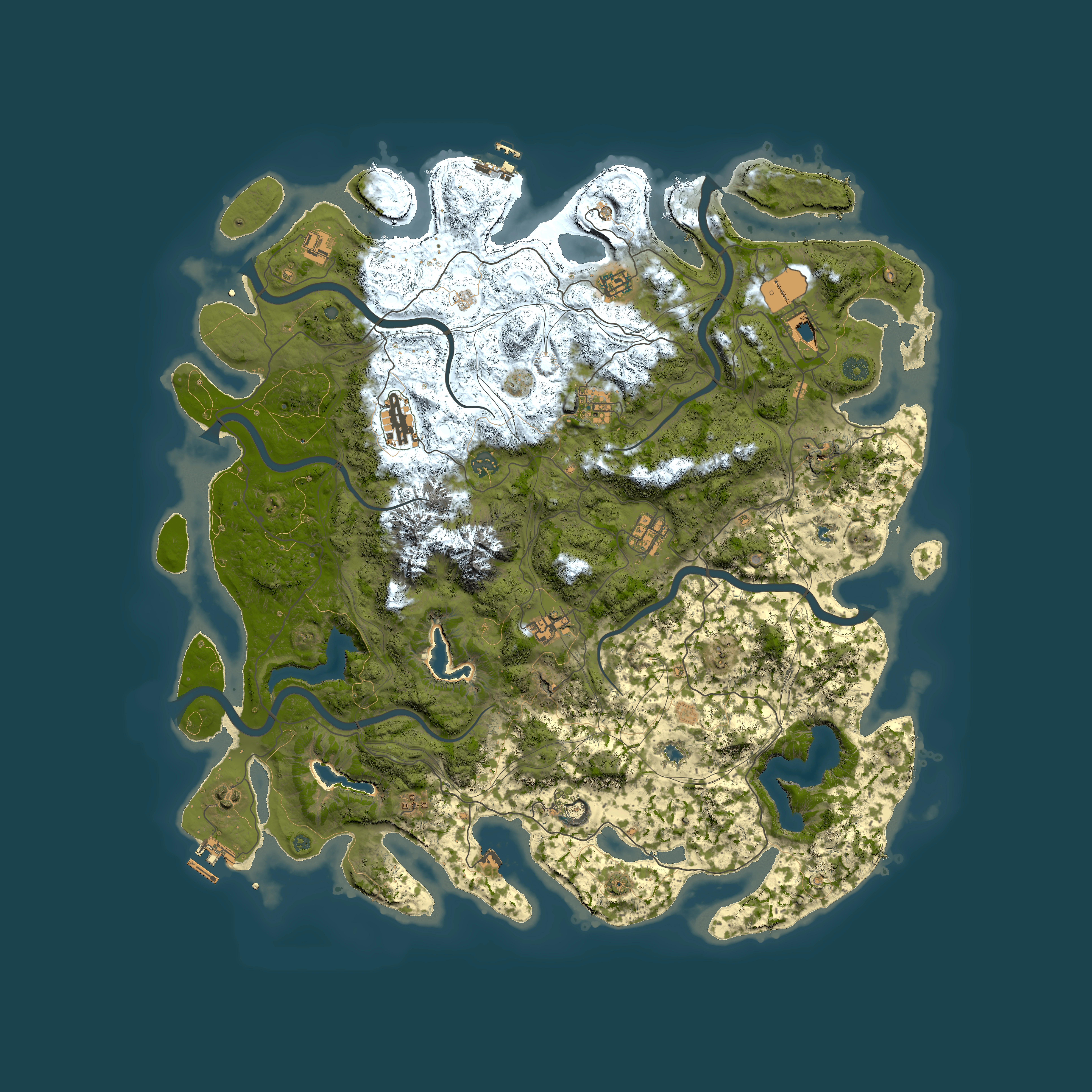 Full top-down render of Rust map seed 1396769978, 5000x5000m