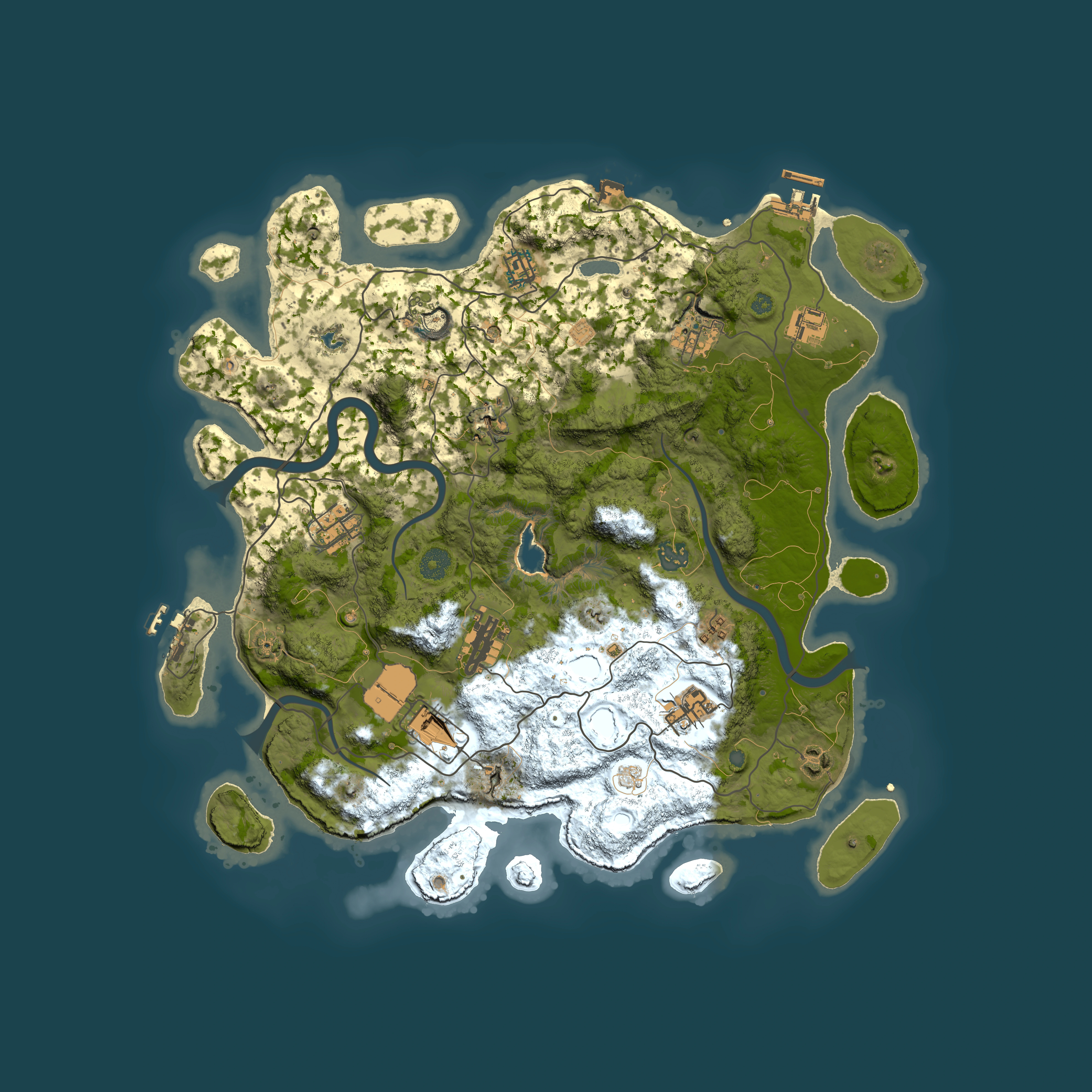 Full top-down render of Rust map seed 382659716, 4000x4000m