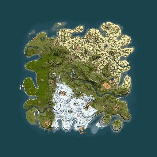 Rust map seed 0, 4250x4250m top-down preview