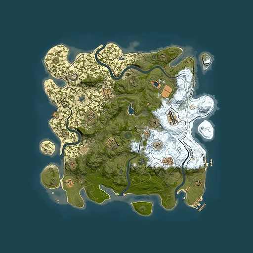Rust map seed 0, 4250x4250m top-down preview